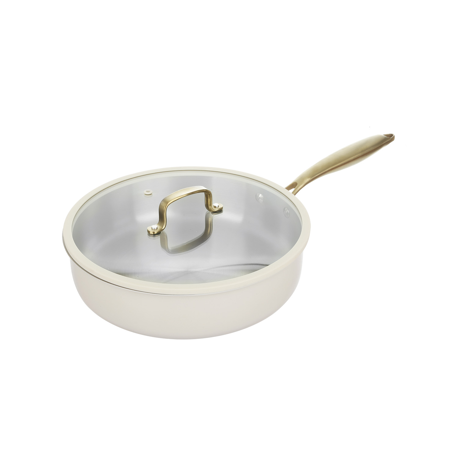Padella alta 28 cm in acciaio bianco oro California