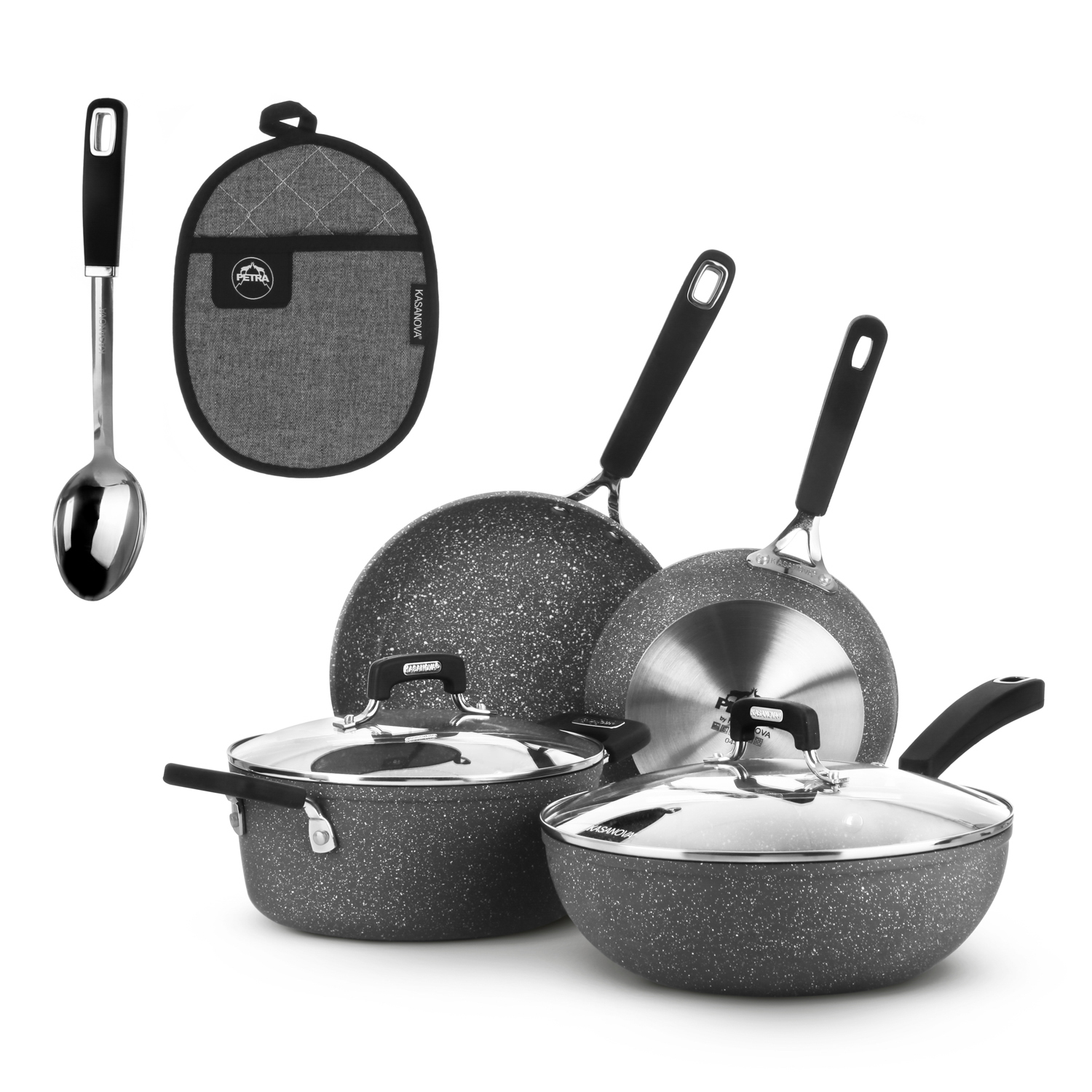 Batteria pentole induzione 8 pezzi New Petra Dark