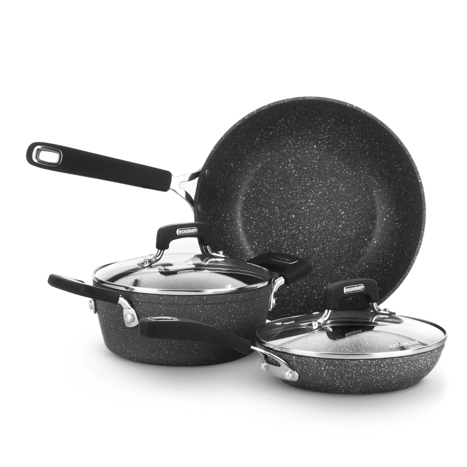 Batteria pentole induzione 5 pezzi New Petra Dark