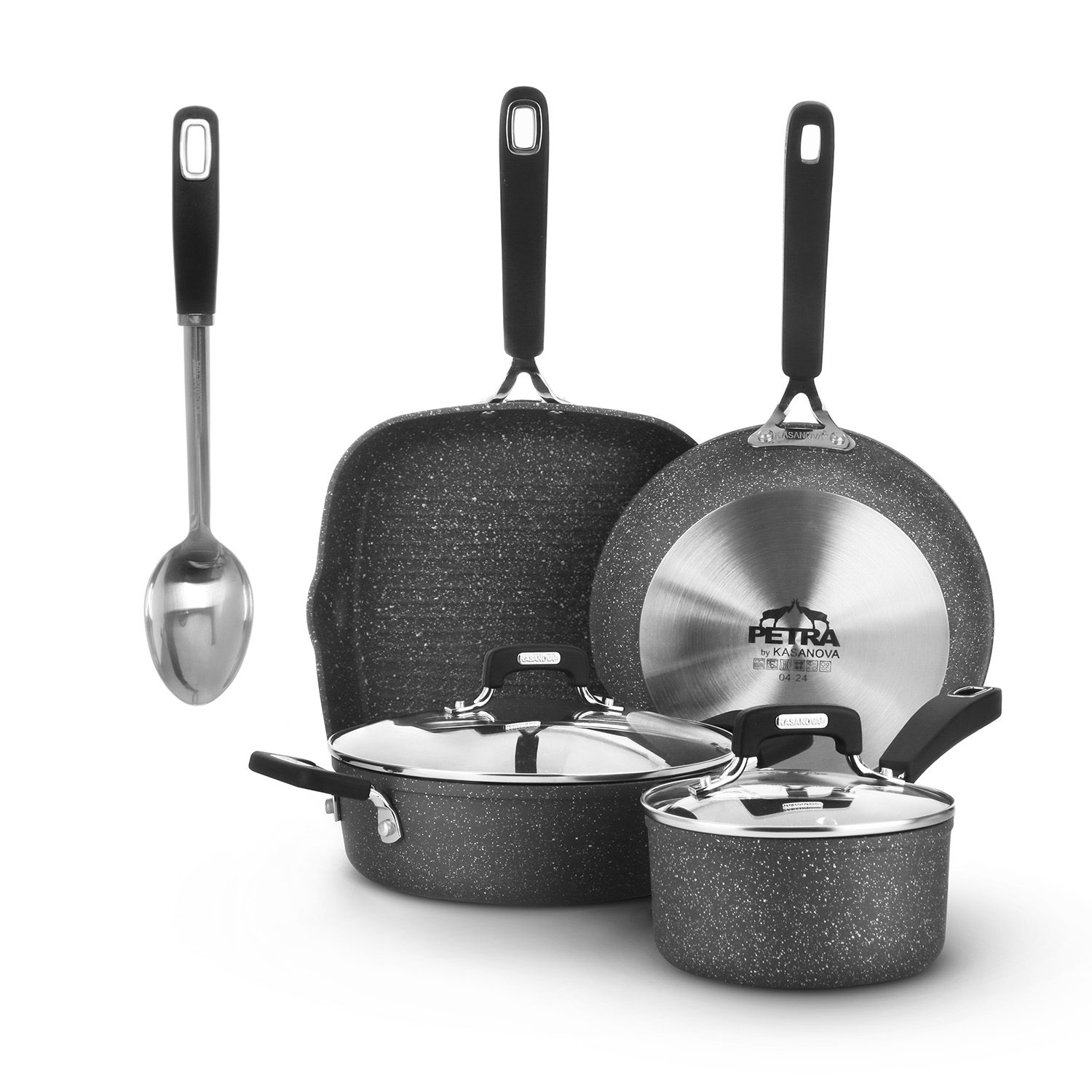 Batteria pentole induzione 7 pezzi New Petra Dark