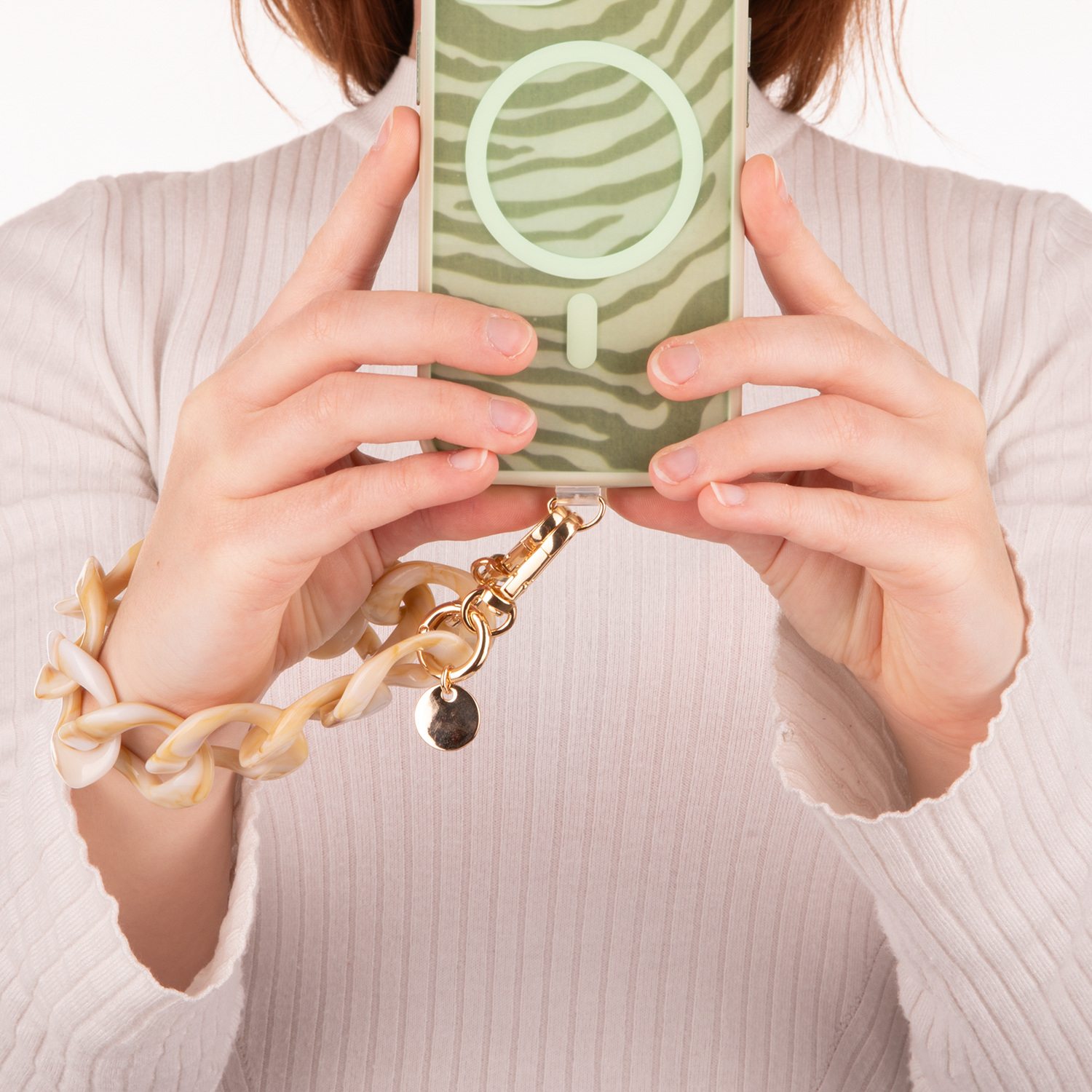 Bracciale porta smartphone beige 30 cm Fashionally