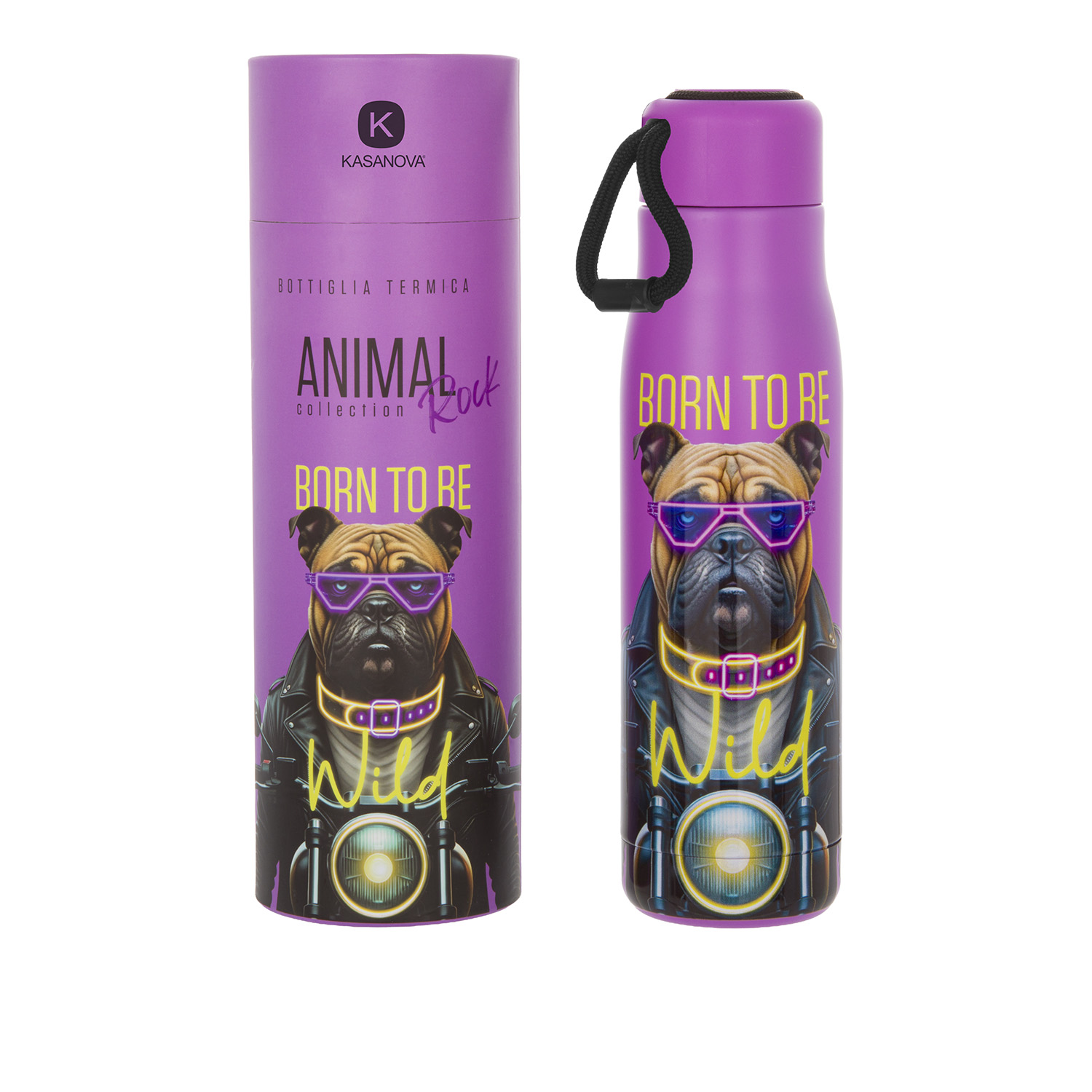 Bottiglia termica 500 ml Bulldog rock Animal Collection