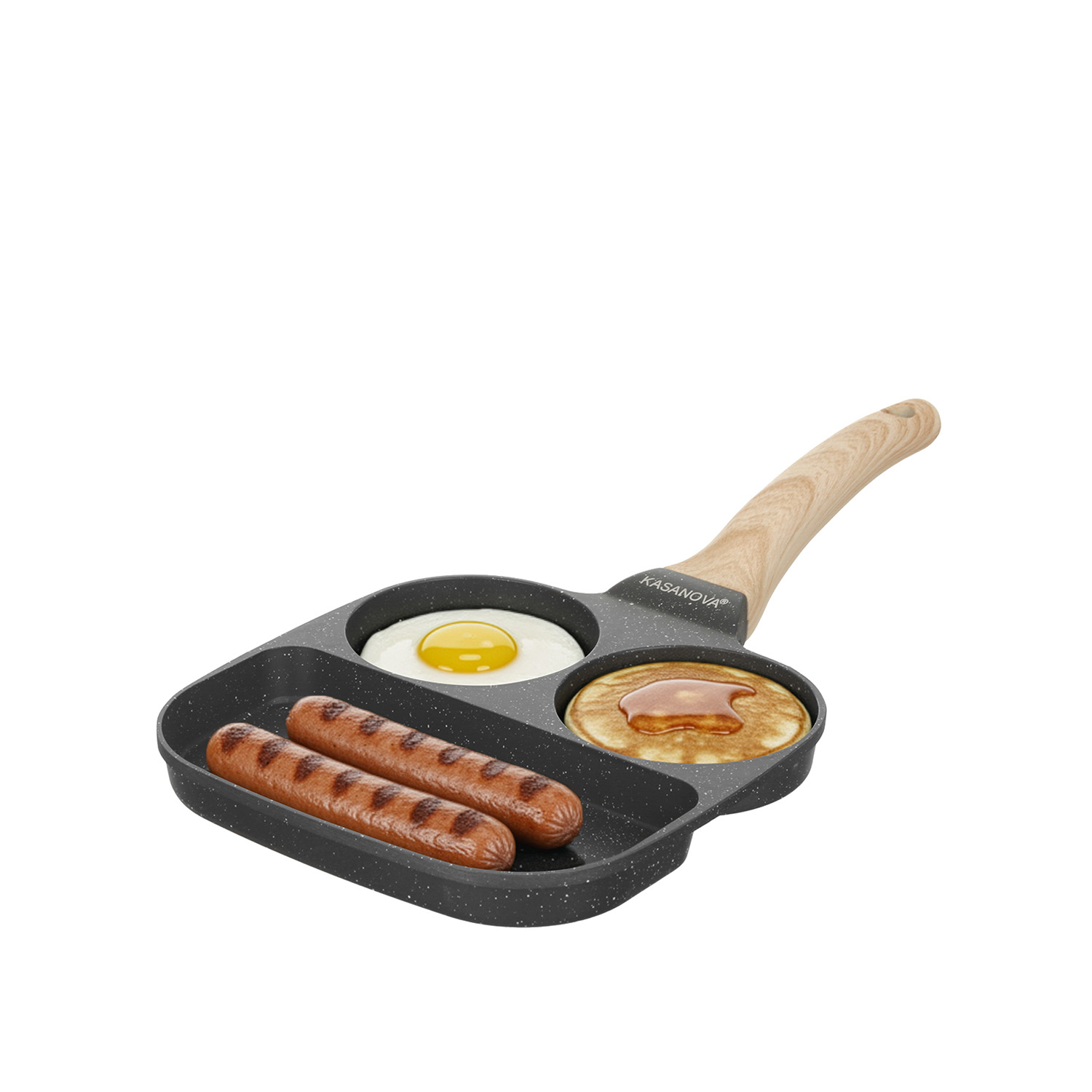 Padella 2 scomparti tondi e grill Mini Mania grigio