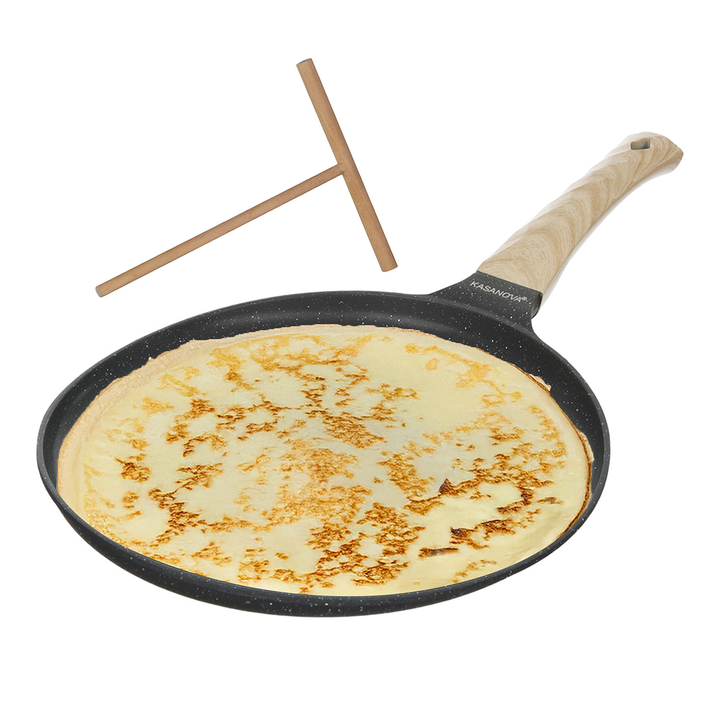 Padella crepes 28 cm con spatola Crepes Magie grigia