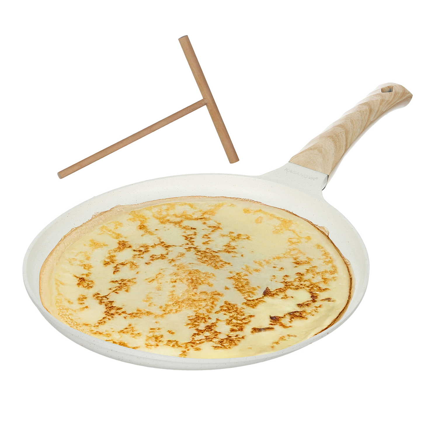 Padella crepes 28 cm con spatola Crepes Magie crema