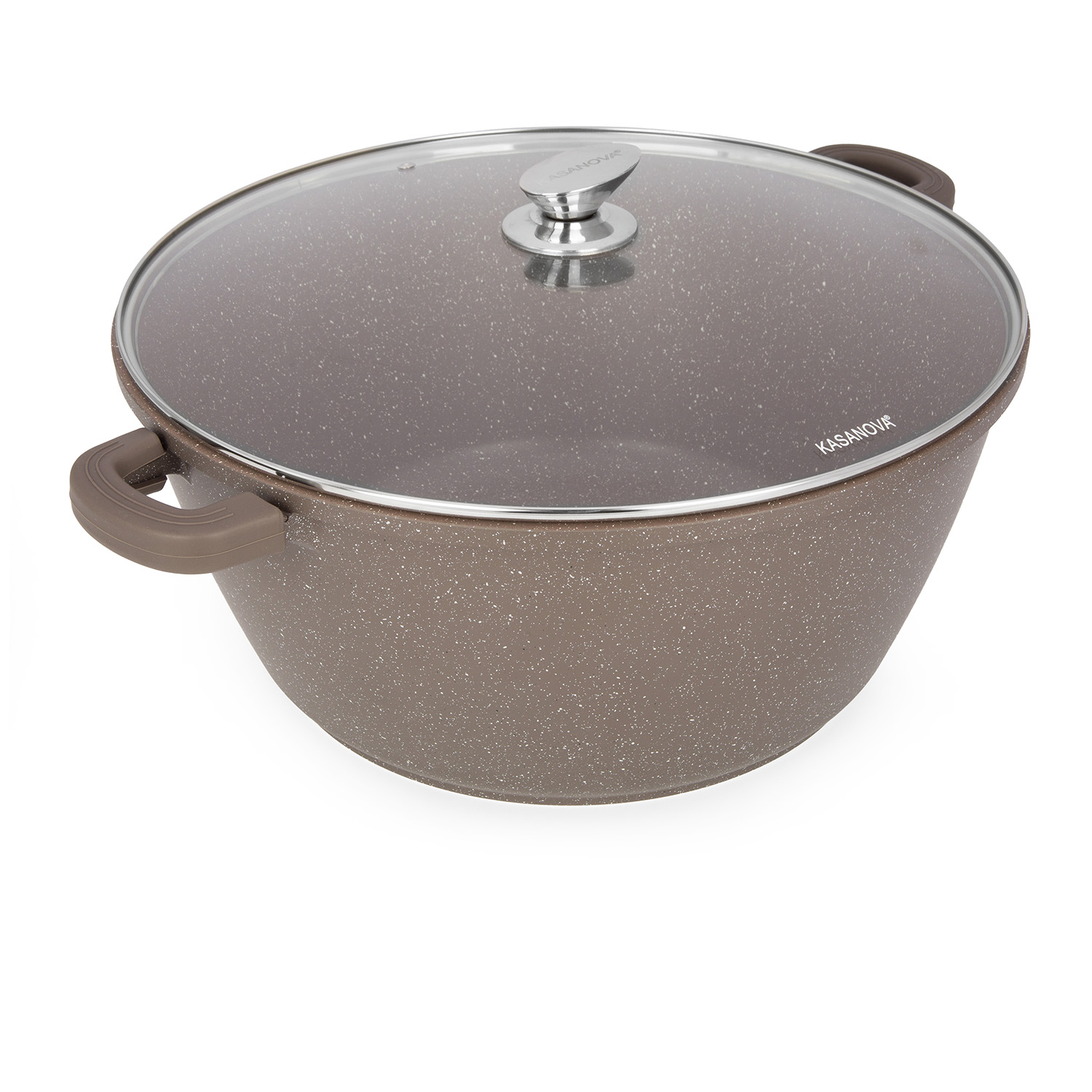 Casseruola 40 cm con coperchio I Giganti design marrone