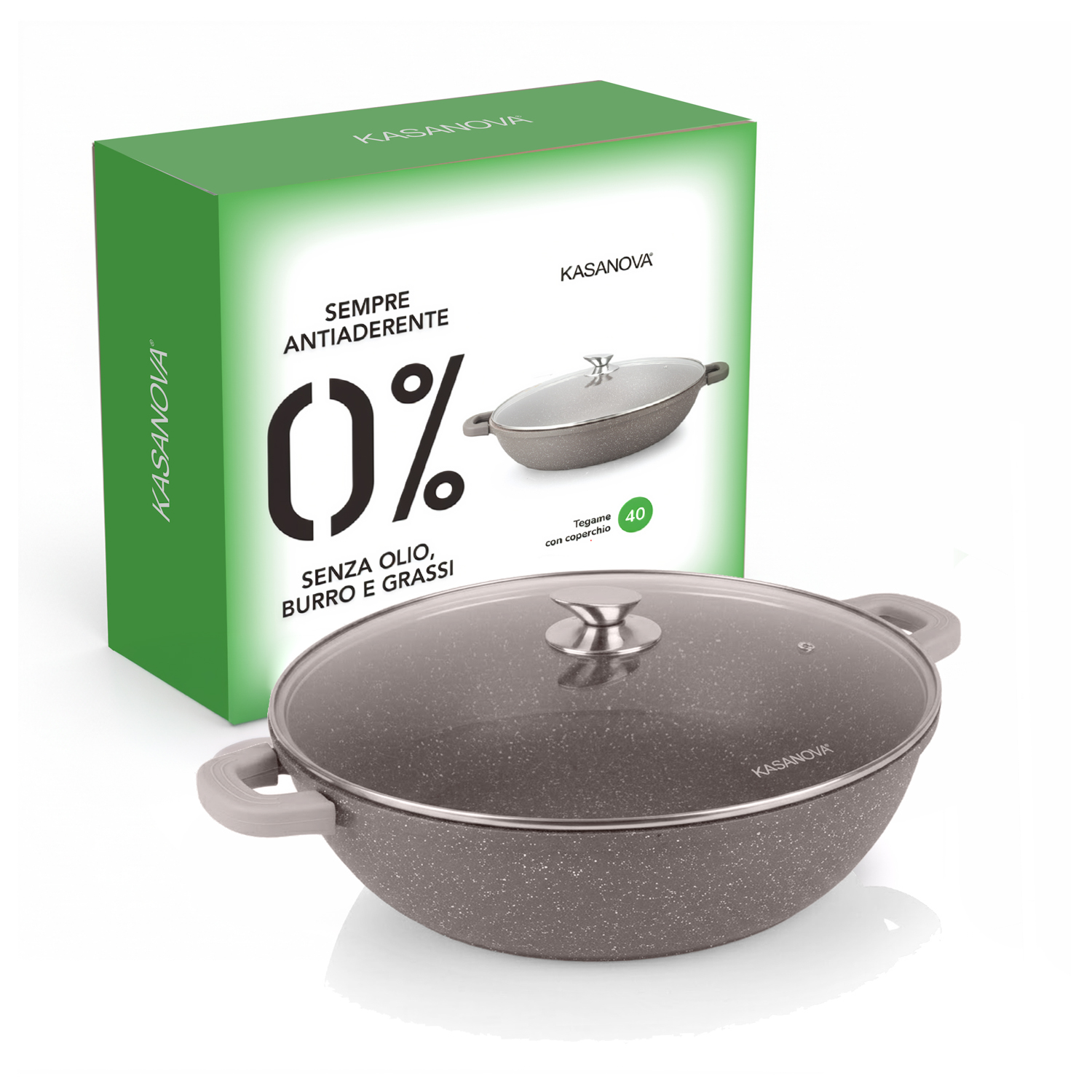 Tegame 40 cm con coperchio I Giganti design marrone