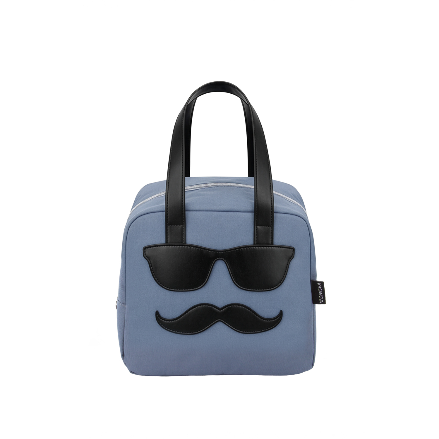 Borsa termica impermeabile 6,5 L baffi blu con manici