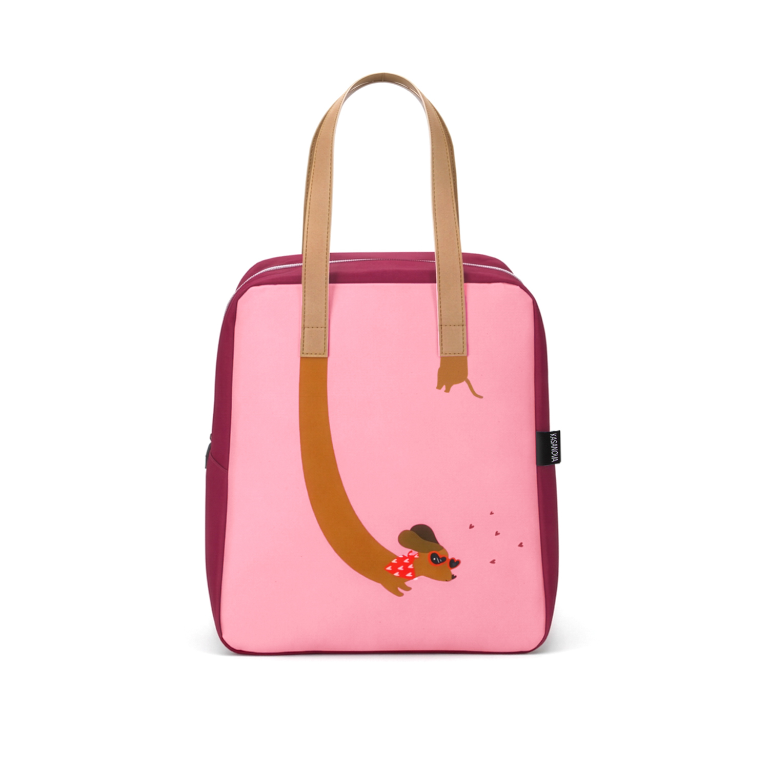 Borsa termica impermeabile bassotto 8,5 L rosa con manici