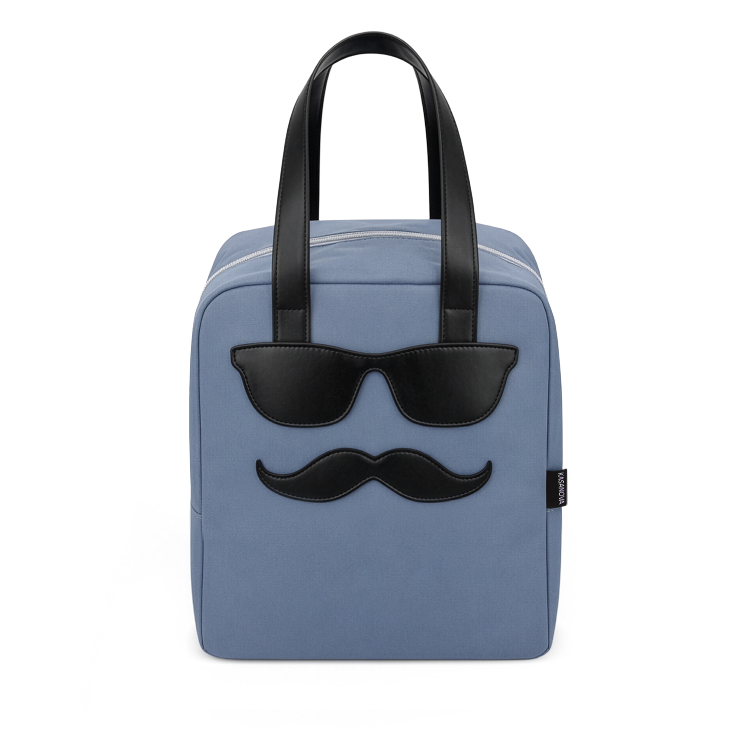 Borsa termica impermeabile 8,5 L baffi blu con manici