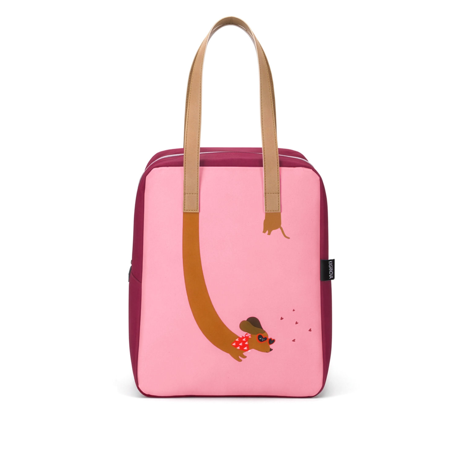Borsa termica impermeabile bassotto 11 L rosa con manici