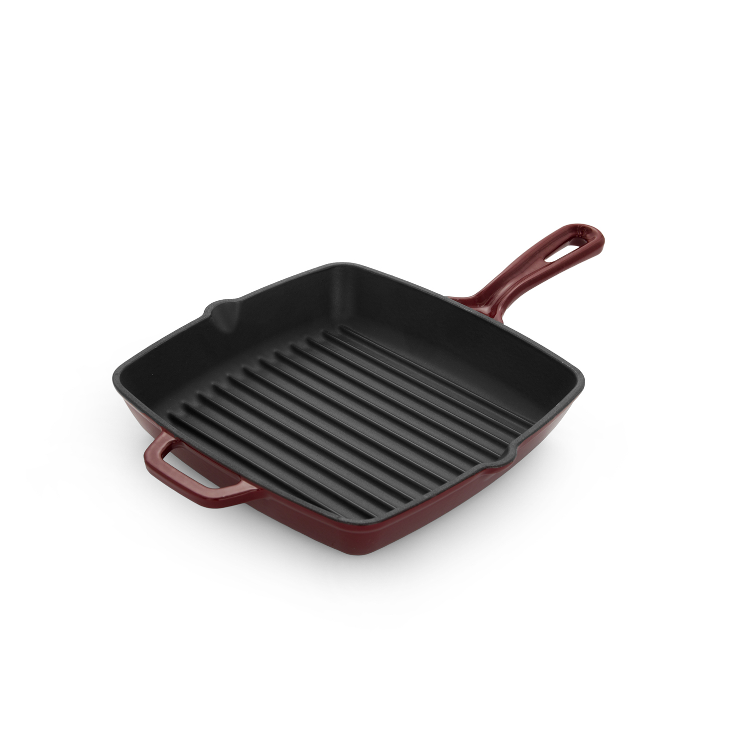 Bistecchiera 24x24 cm ghisa smaltata burgundy e nera