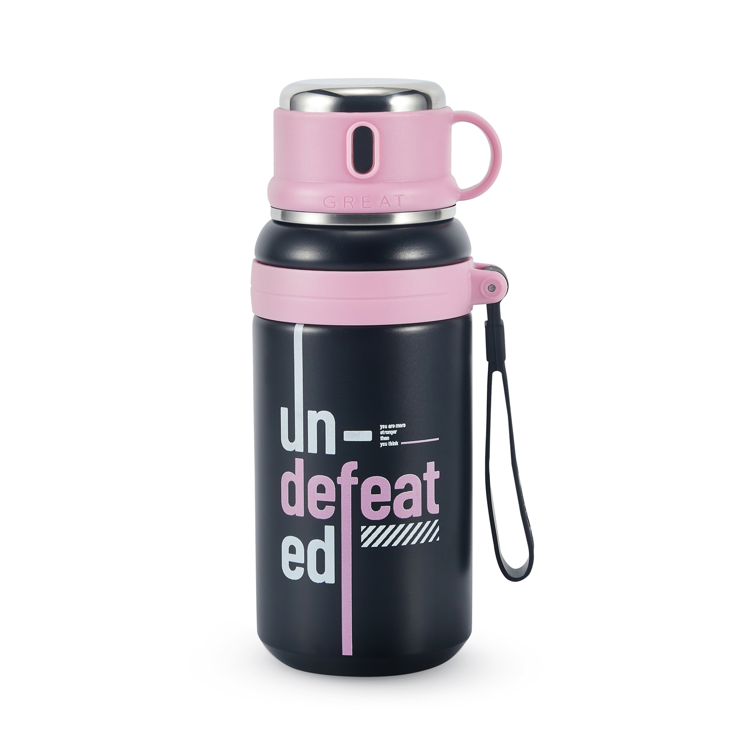 Thermos 600 ml Moty Collection nero rosa
