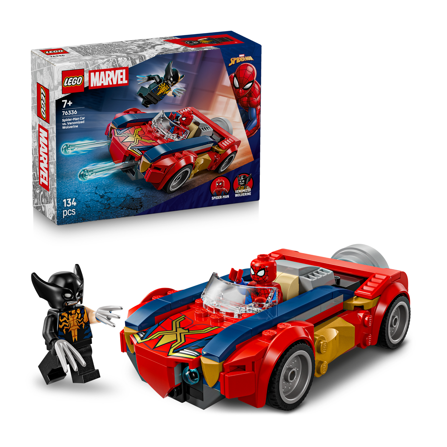 Auto di Spider Man vs Venomized Wolverine - Lego