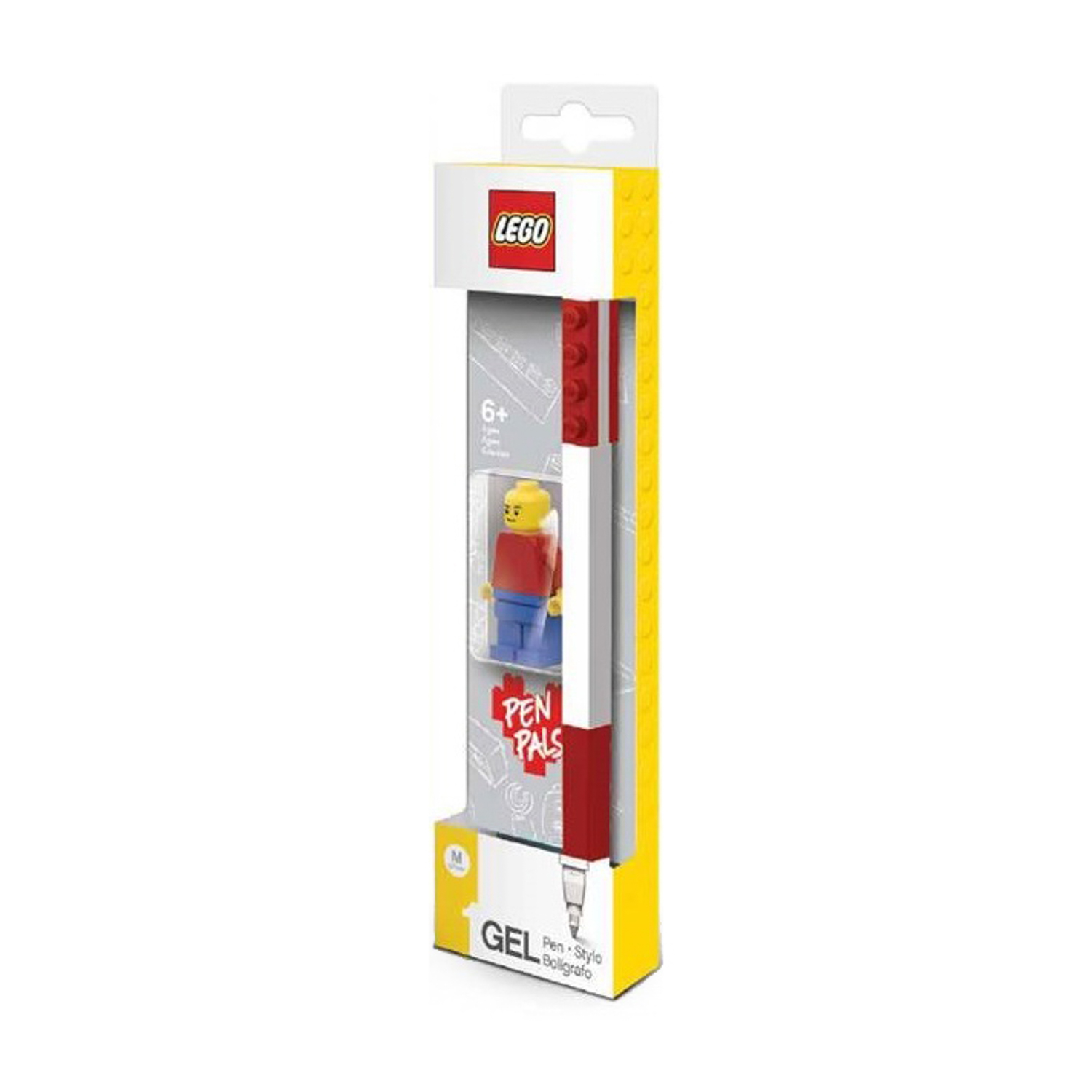 Penna gel rossa con mattoncino Lego