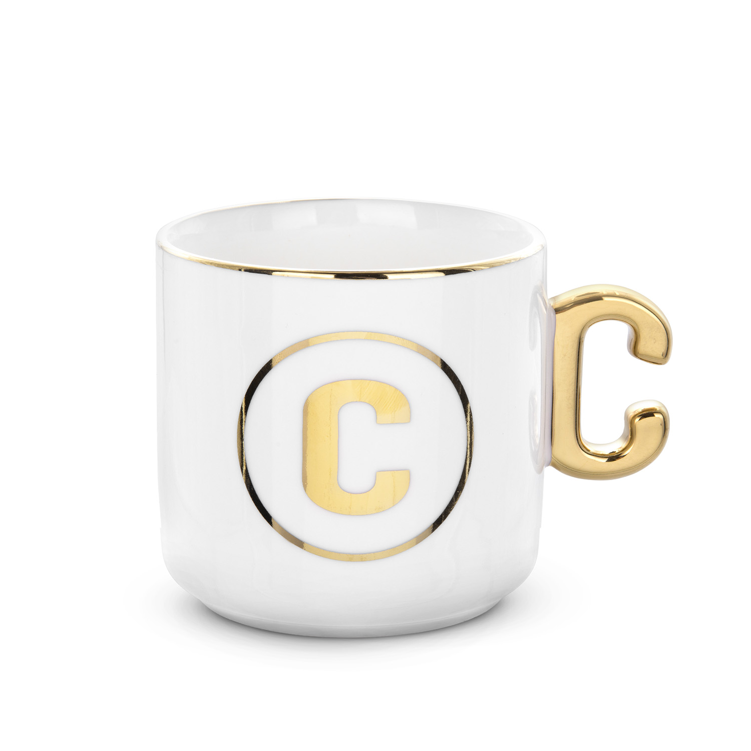 Tazza lettera C con manico oro 360 ml
