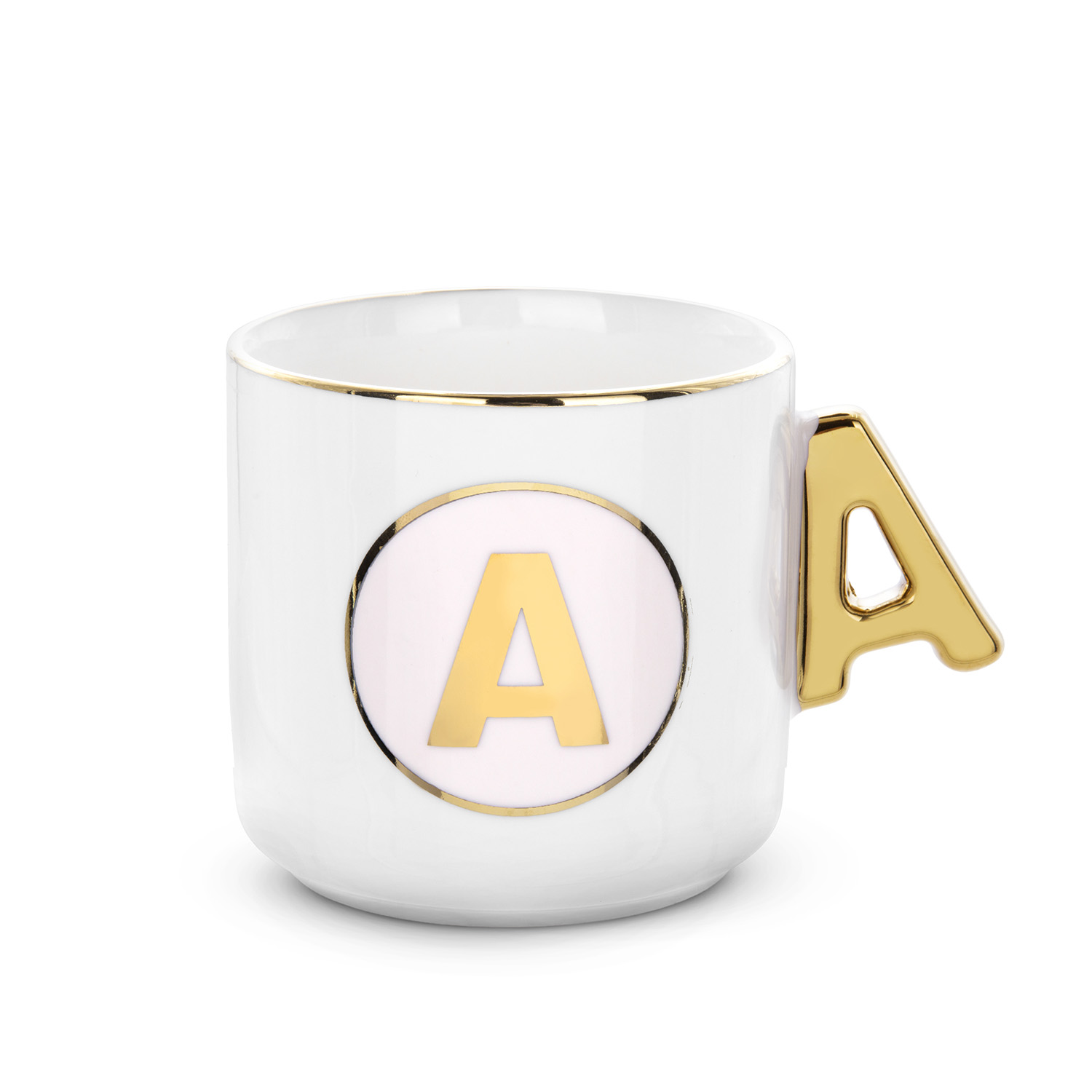 Tazza lettera A con manico oro 360 ml