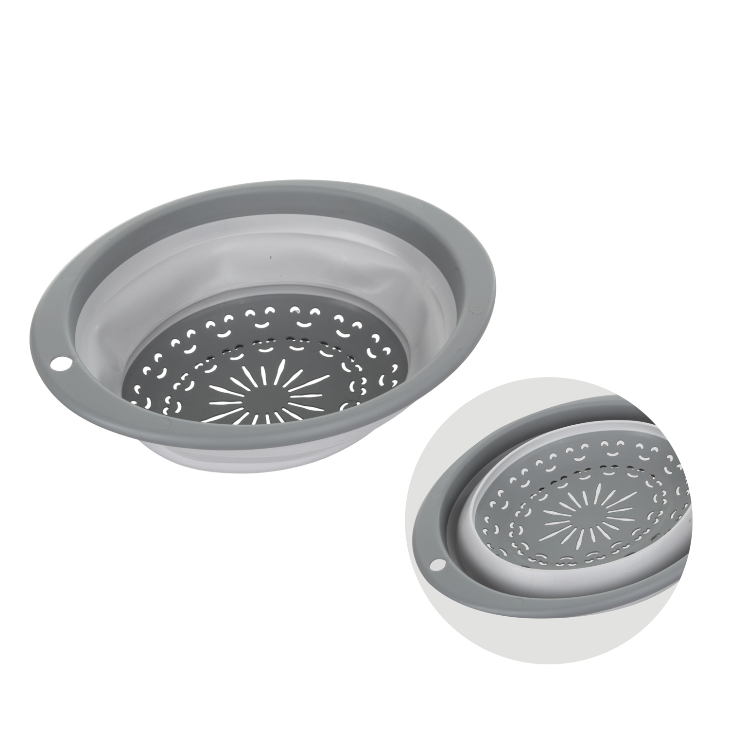 Scolapasta Pieghevole Salvaspazio Tondo Grigio