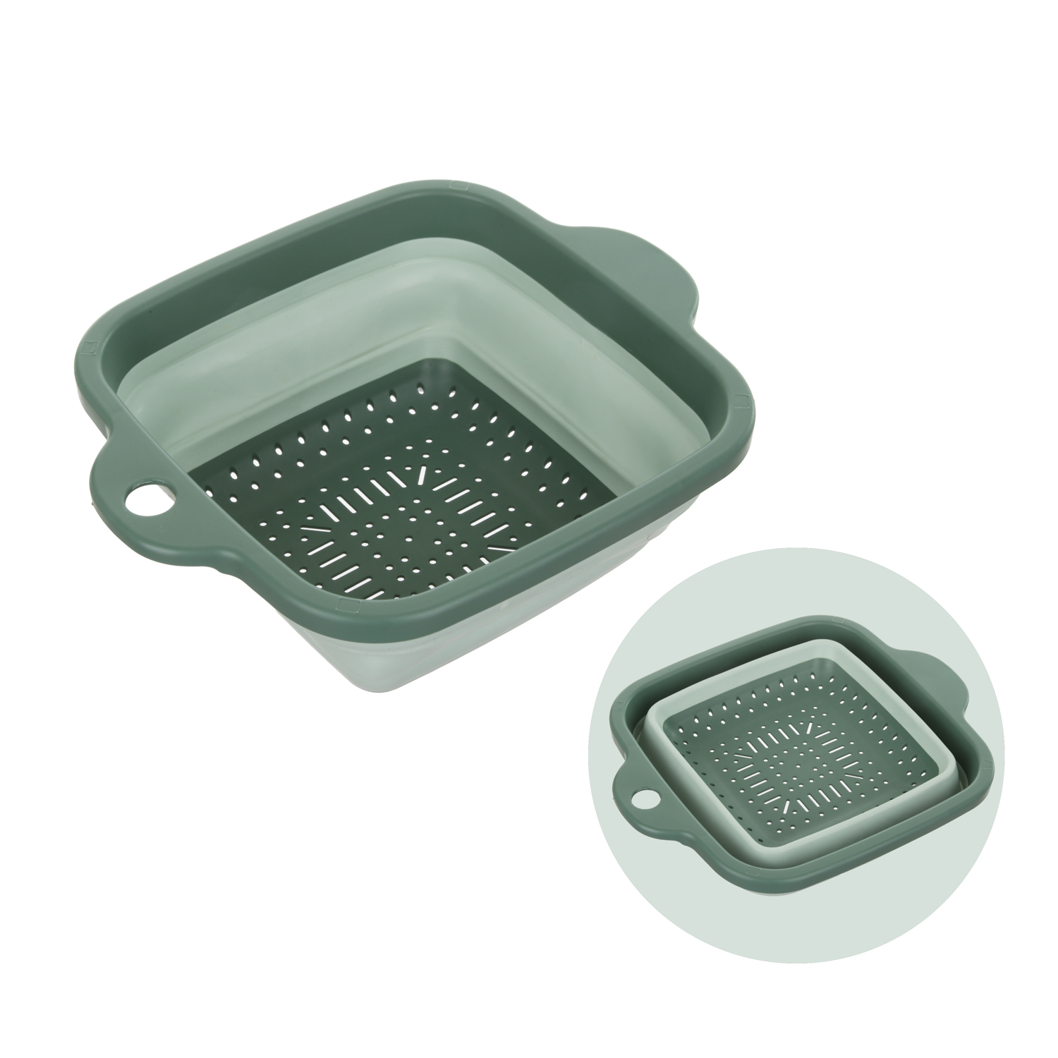 Altri Brand Scolapasta Quadrato Salvaspazio Pieghevole Verde No Colore