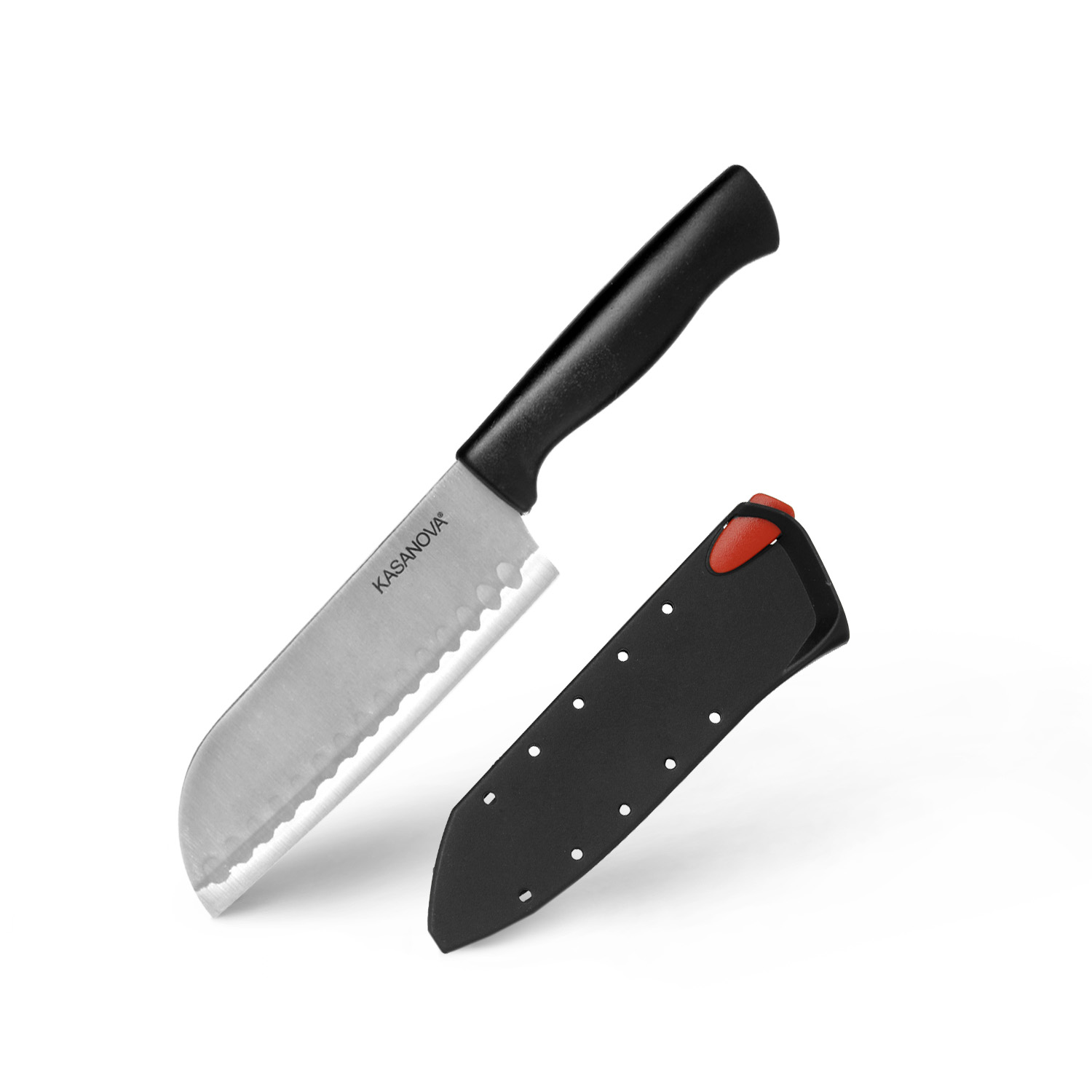 Coltello santoku con affilatore