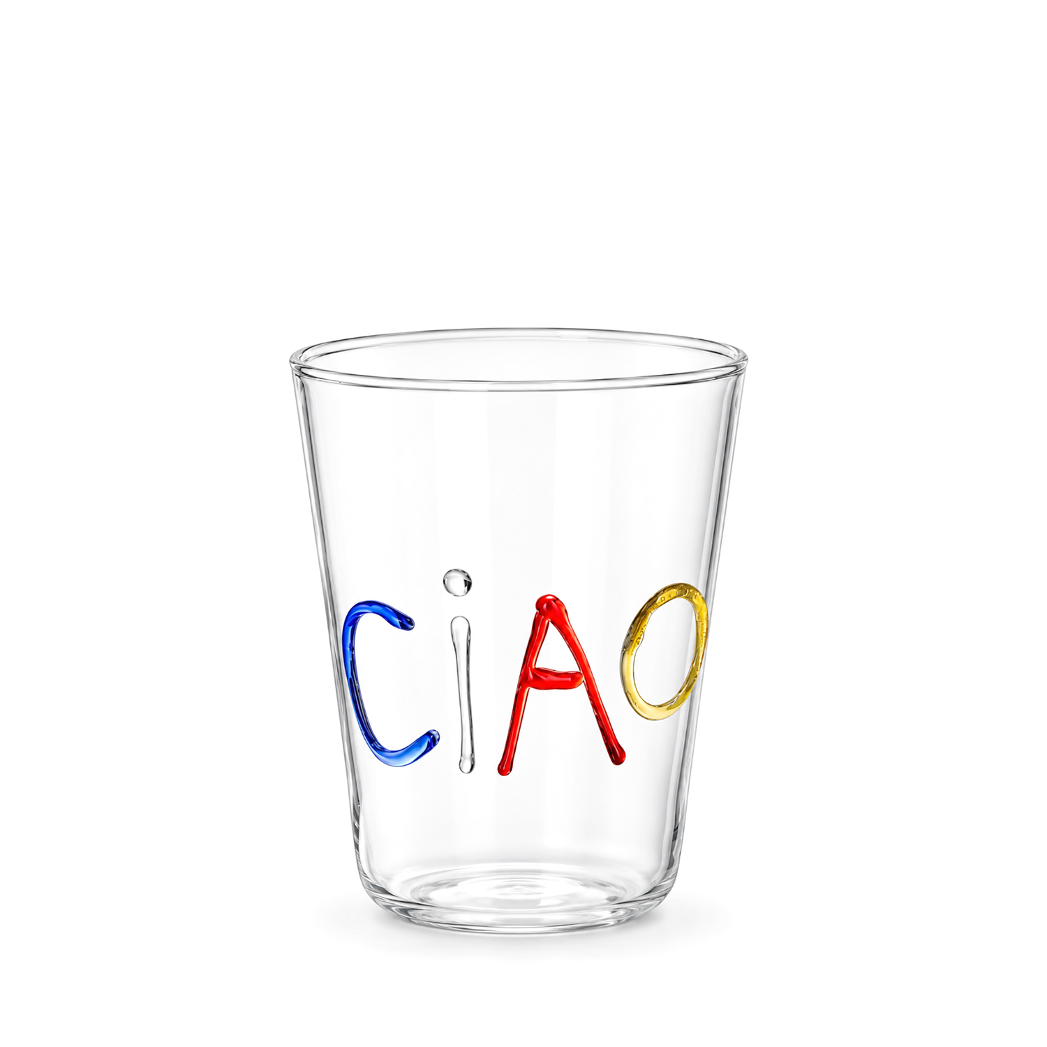 Bicchiere scritta Ciao in vetro borosilicato, da 380 ml