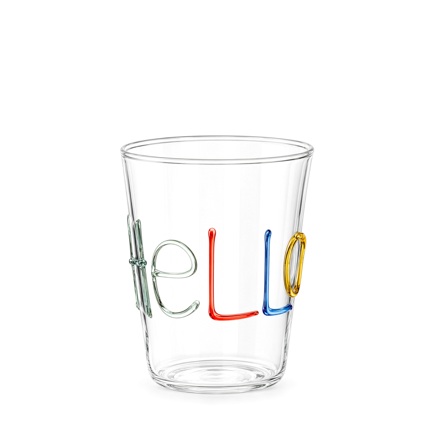 Bicchiere scritta Hello in vetro borosilicato, da 380 ml