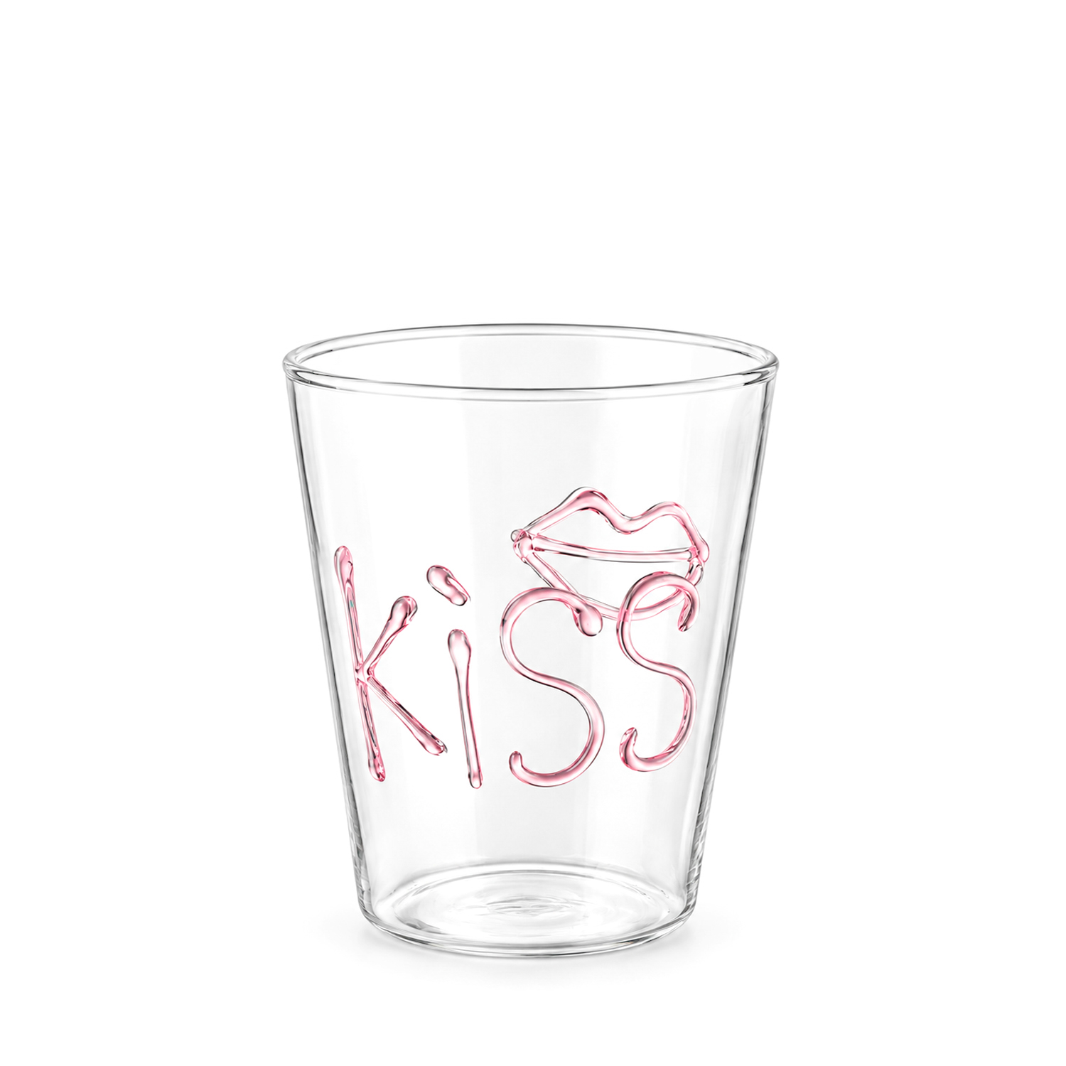 Bicchiere decoro Kiss in vetro borosilicato, 380 ml