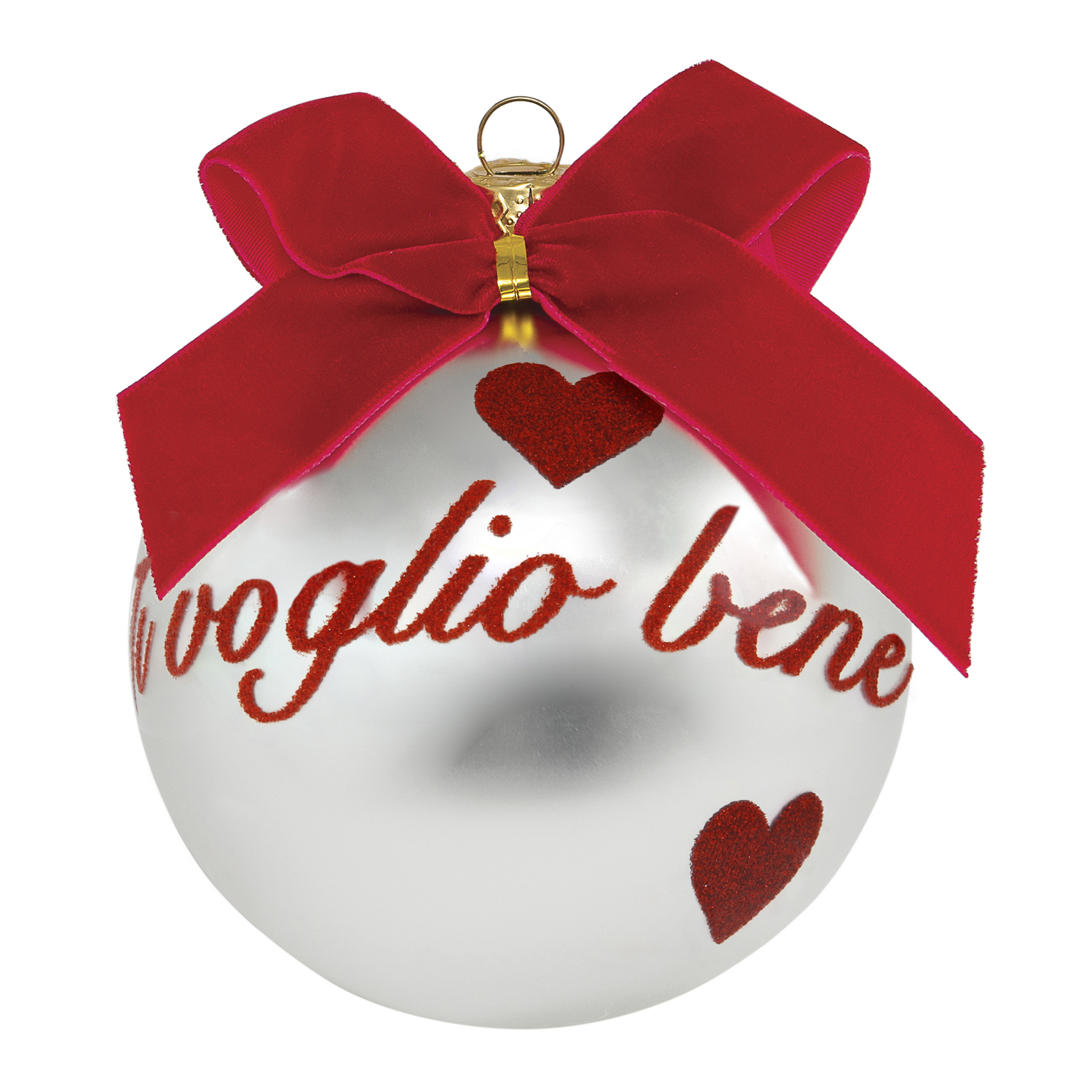 Pallina Natale Ti voglio bene perlata 10 cm