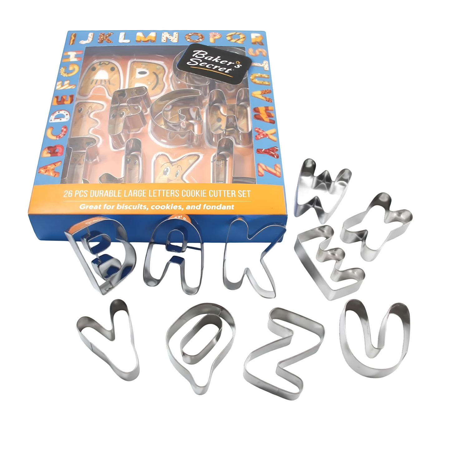 Set 26 tagliabiscotti lettere acciaio Baker's Secret