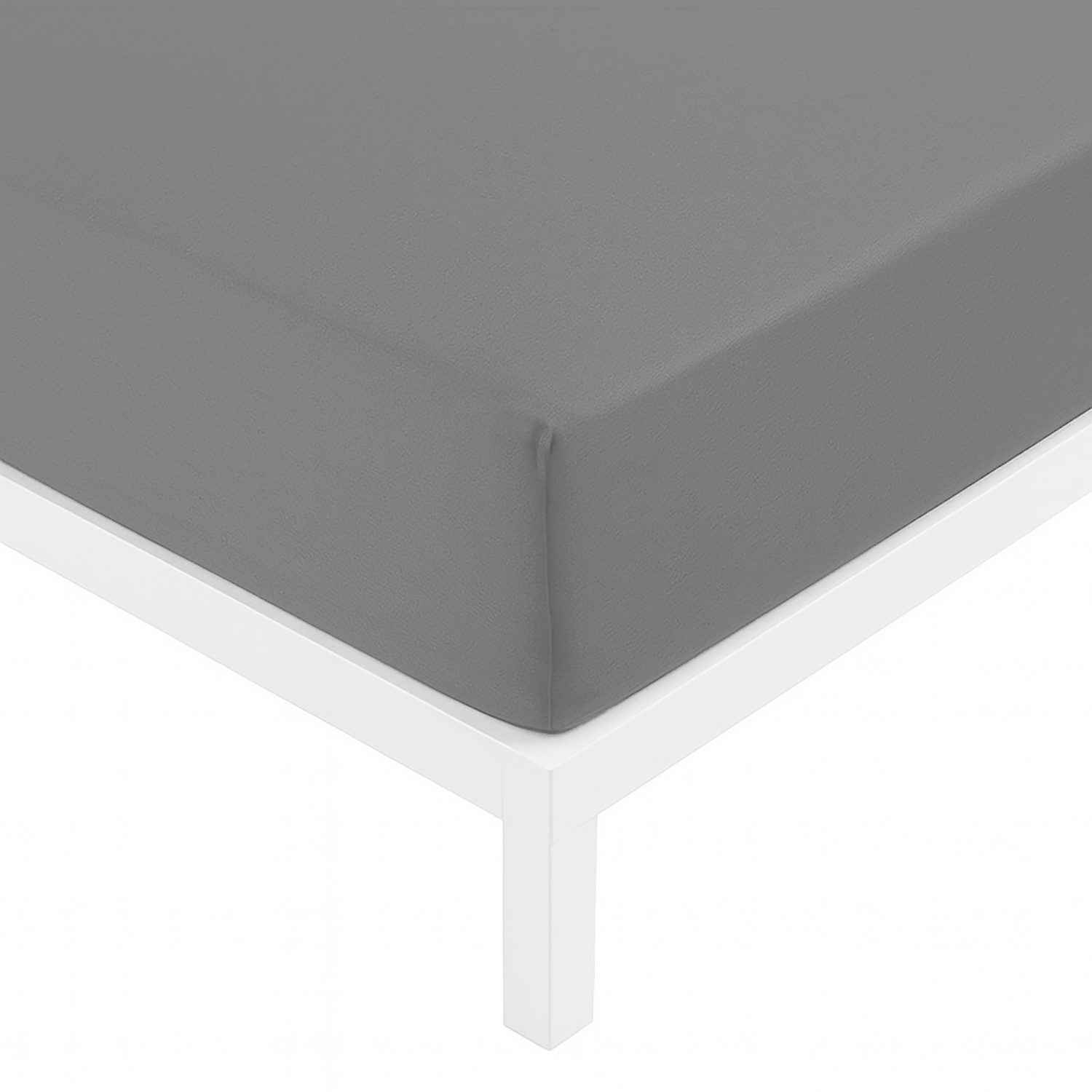 Lenzuolo con angoli singolo cotone percalle grigio