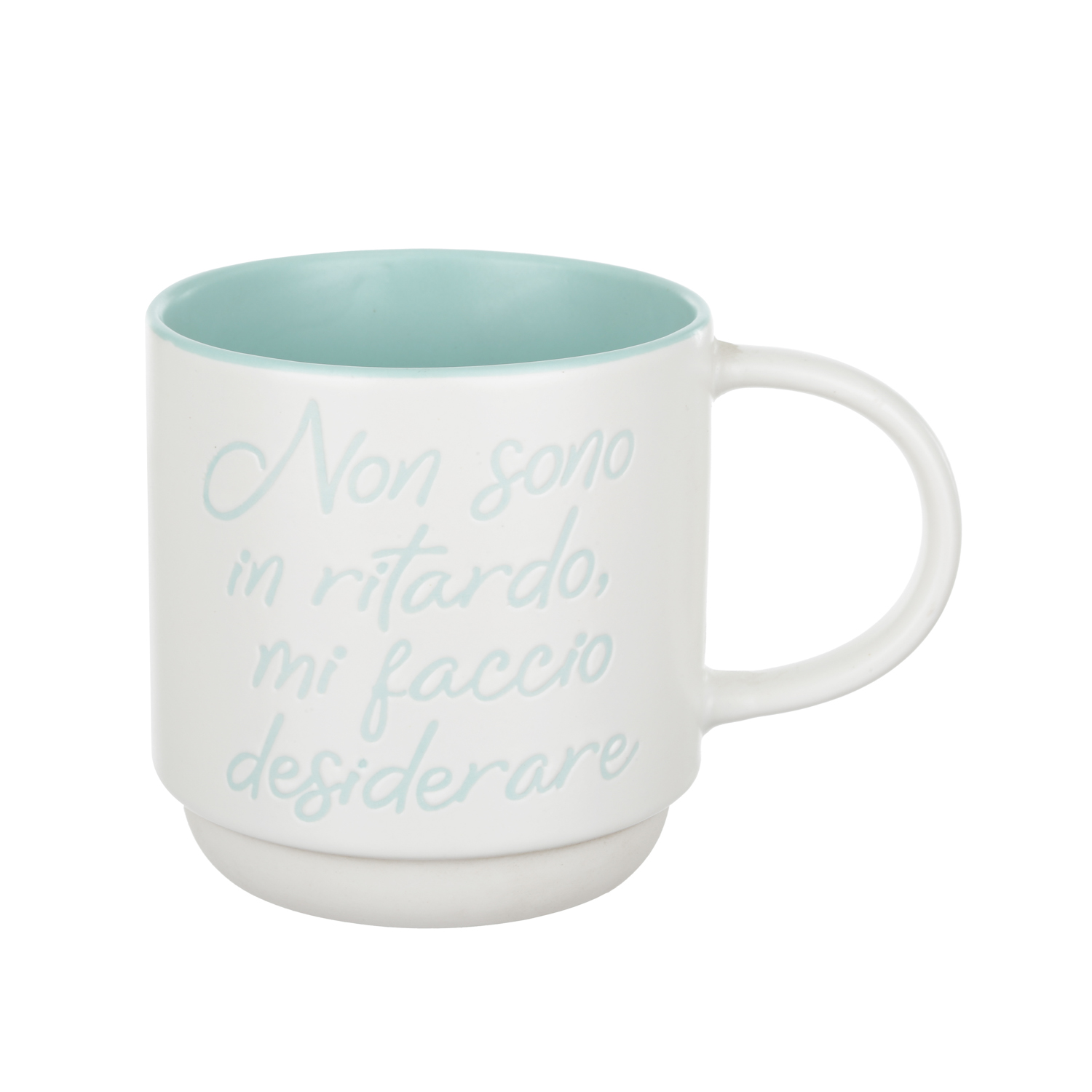 Tazza bianca 550 ml porcellana scritta Non sono in ritardo