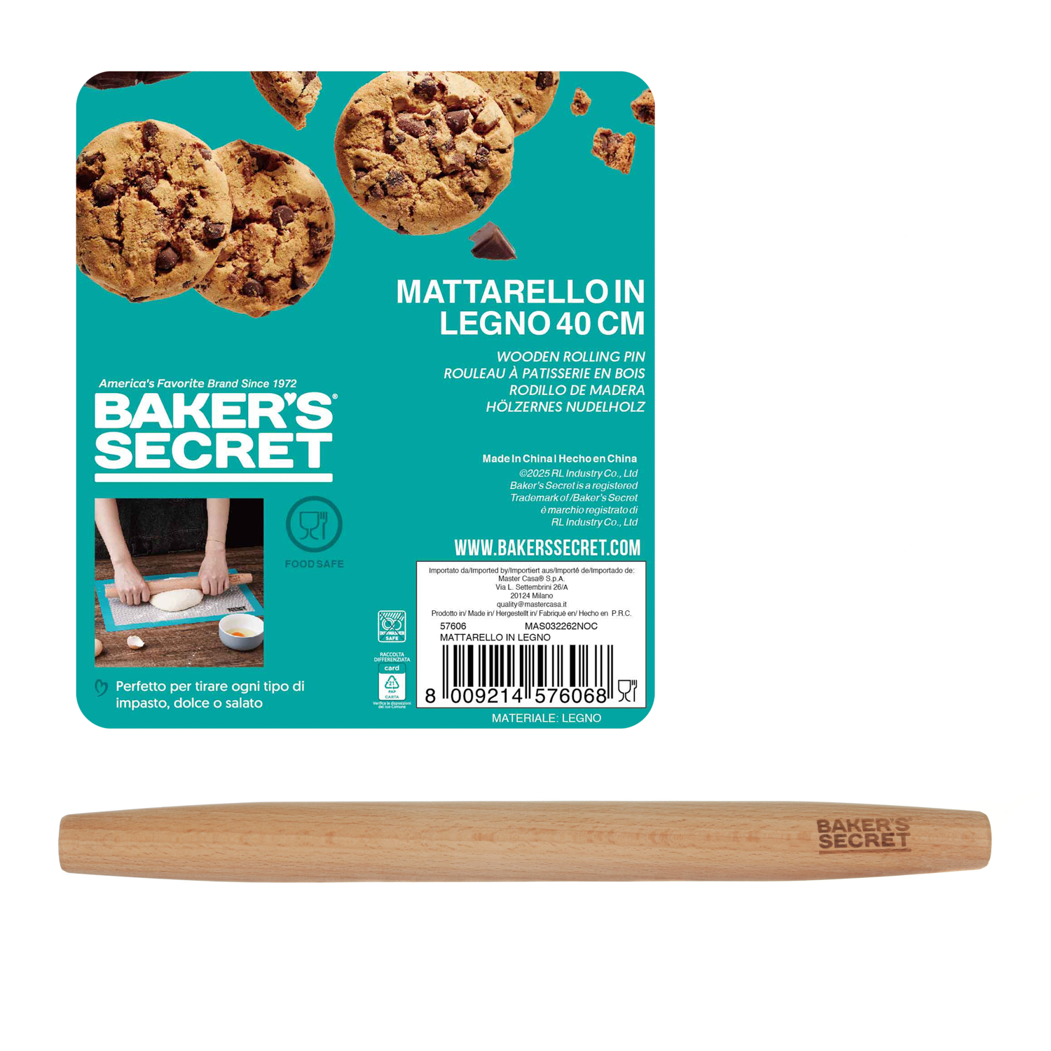 Matterello in legno 40 cm