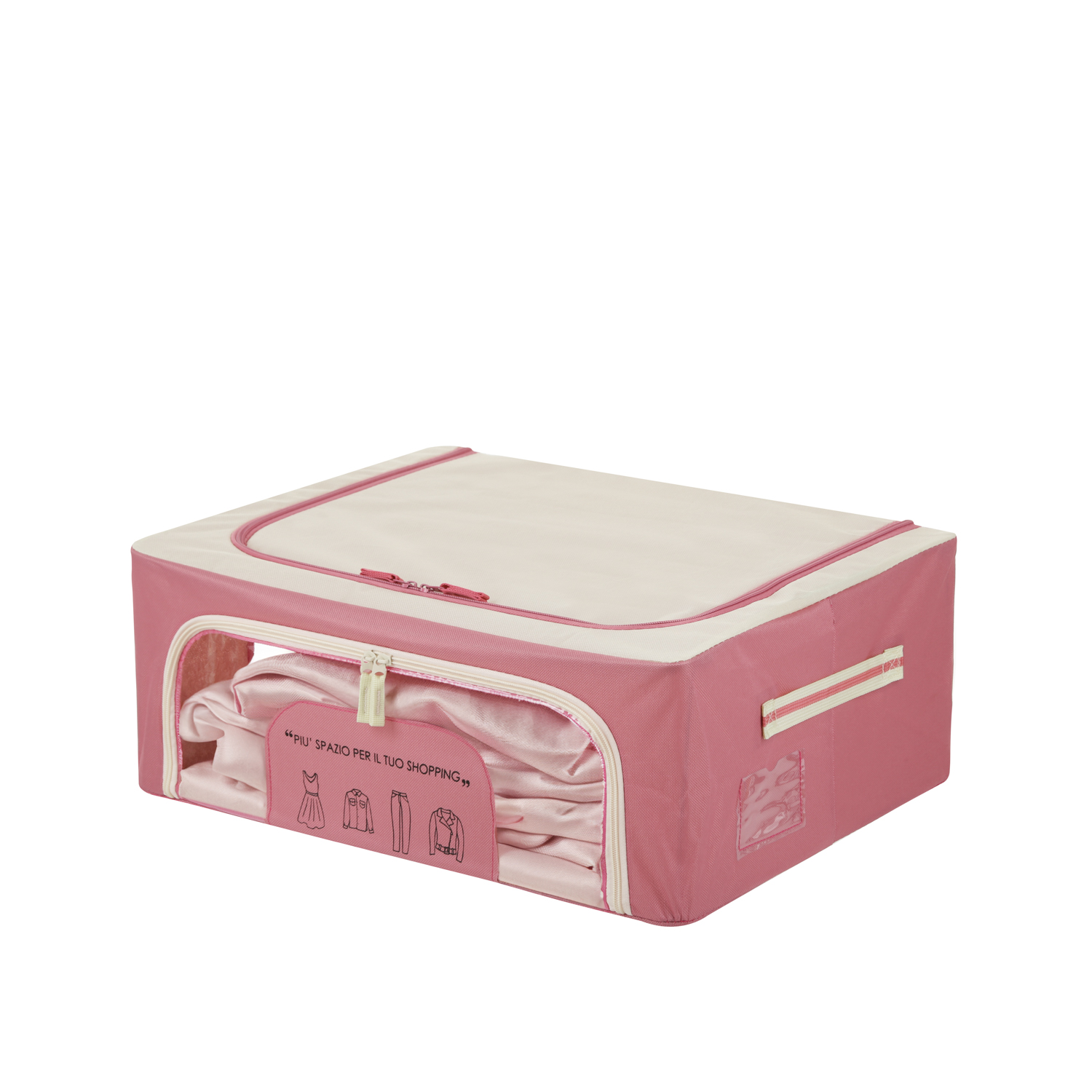Scatola armadio 50x40x20 cm doppia cerniera e scritta malva