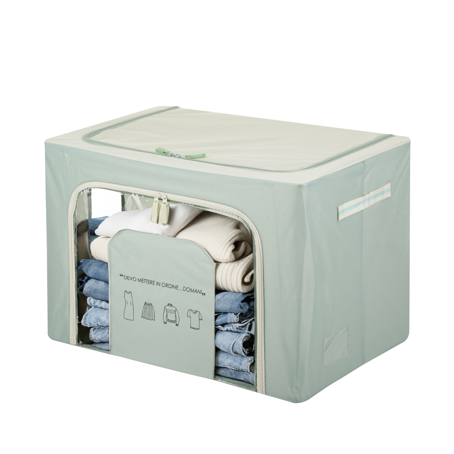 Scatola armadio 60x42x40 cm doppia cerniera e scritta verde