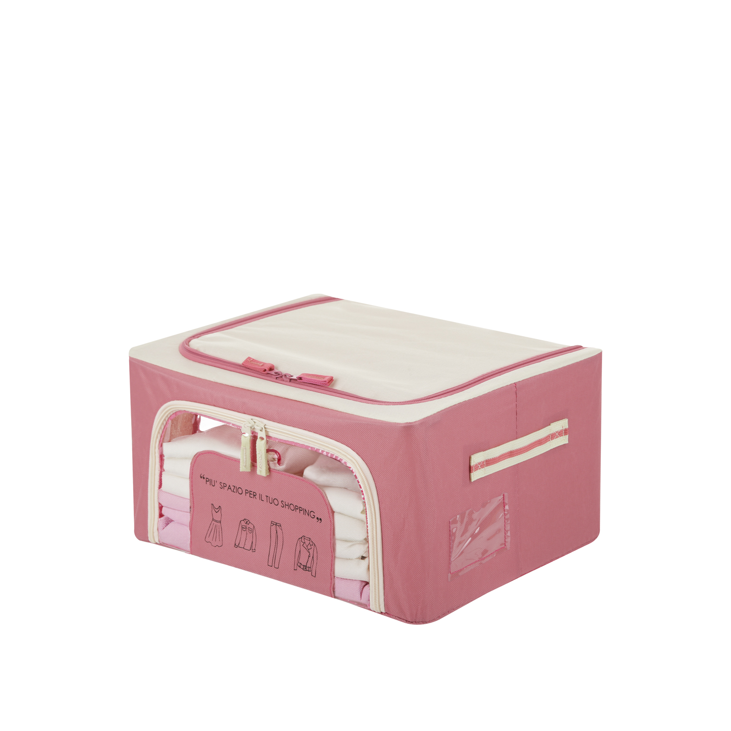 Scatola armadio 40x20x30 cm doppia cerniera e scritta malva
