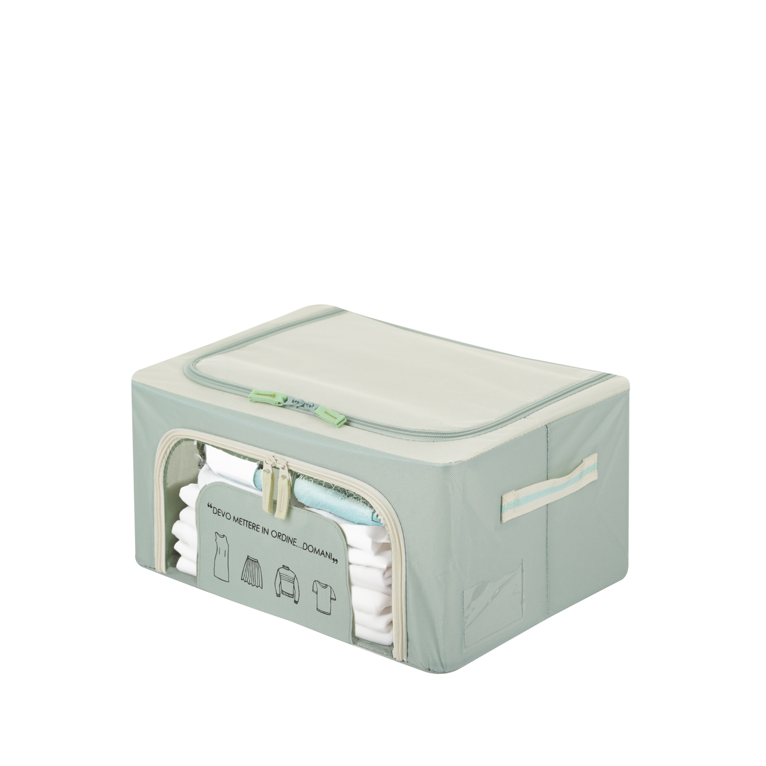 Scatola armadio 40x20x30 cm doppia cerniera e scritta verde