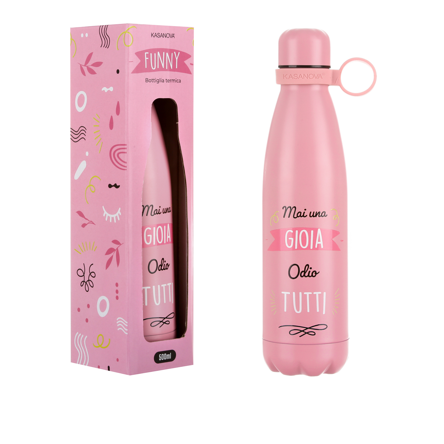 Bottiglia termica 500 ml scritta Mai una gioia