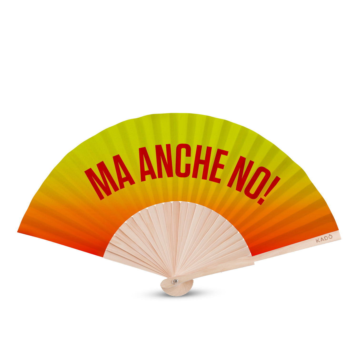 Ventaglio legno con scritta ma anche no giallo