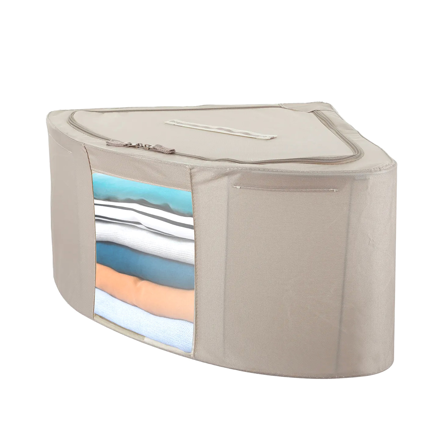 Scatola armadio angolare 63x28x48 cm doppia cerniera tortora