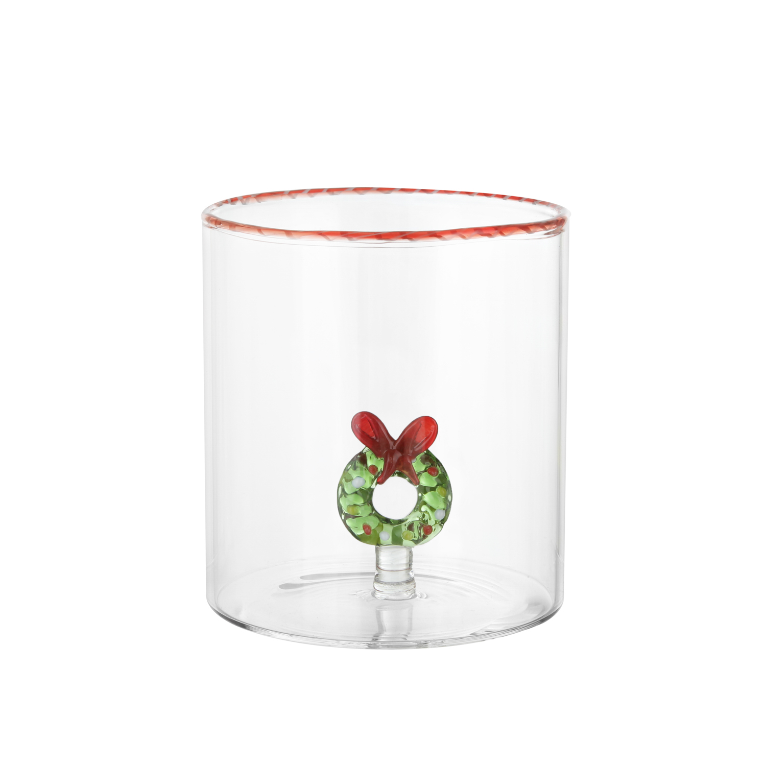 Bicchiere acqua ghirlanda vetro borosilicato
