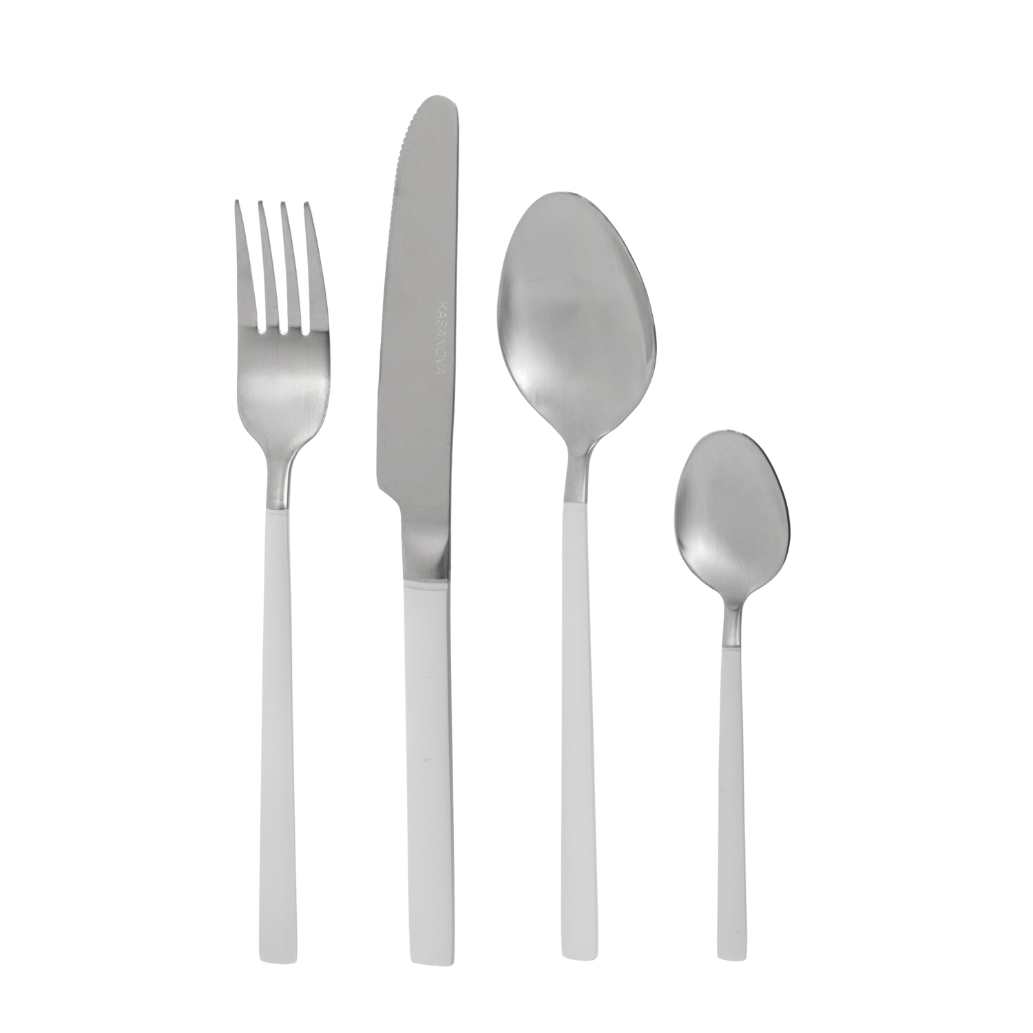 Set 24 posate bianche manico acciaio inox Daily