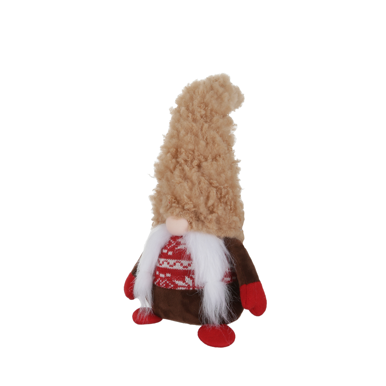 Gnomo Natale Fermaporta 45 cm – Elegante Cappello Beige in Peluche