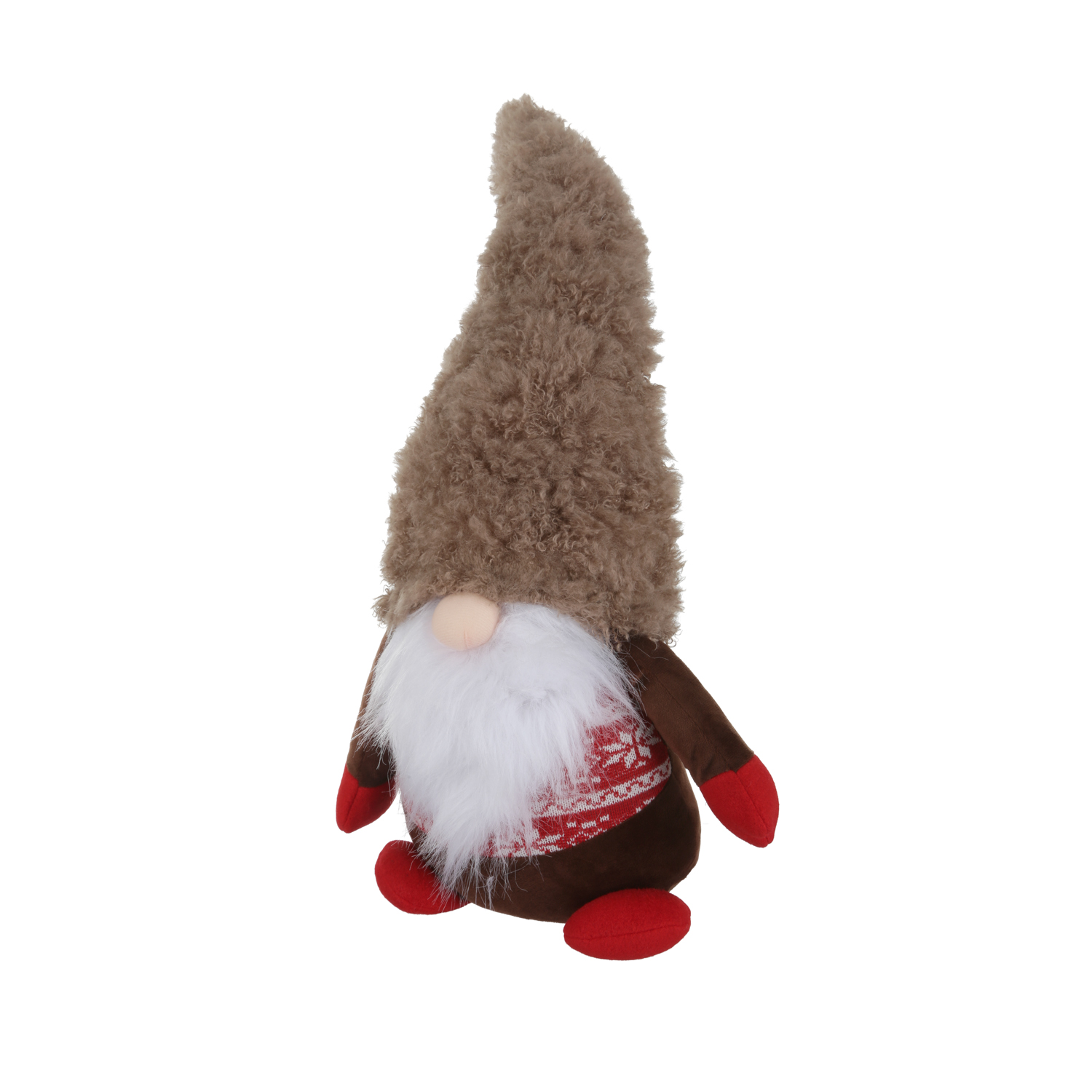 Gnomo Natale fermaporta 75 cm cappello grigio peluche