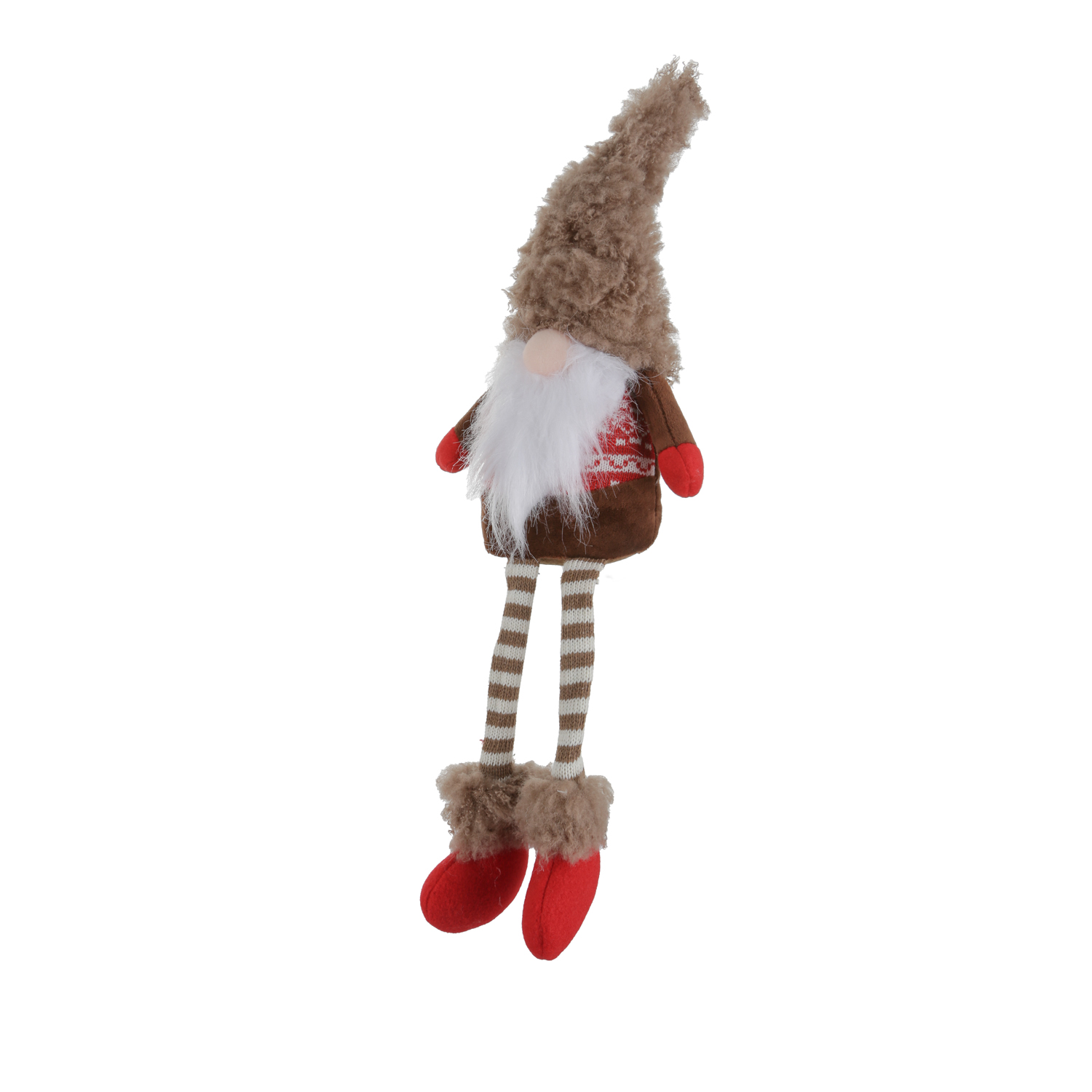 Gnomo Natale gambemolli 55 cm cappello grigio peluche