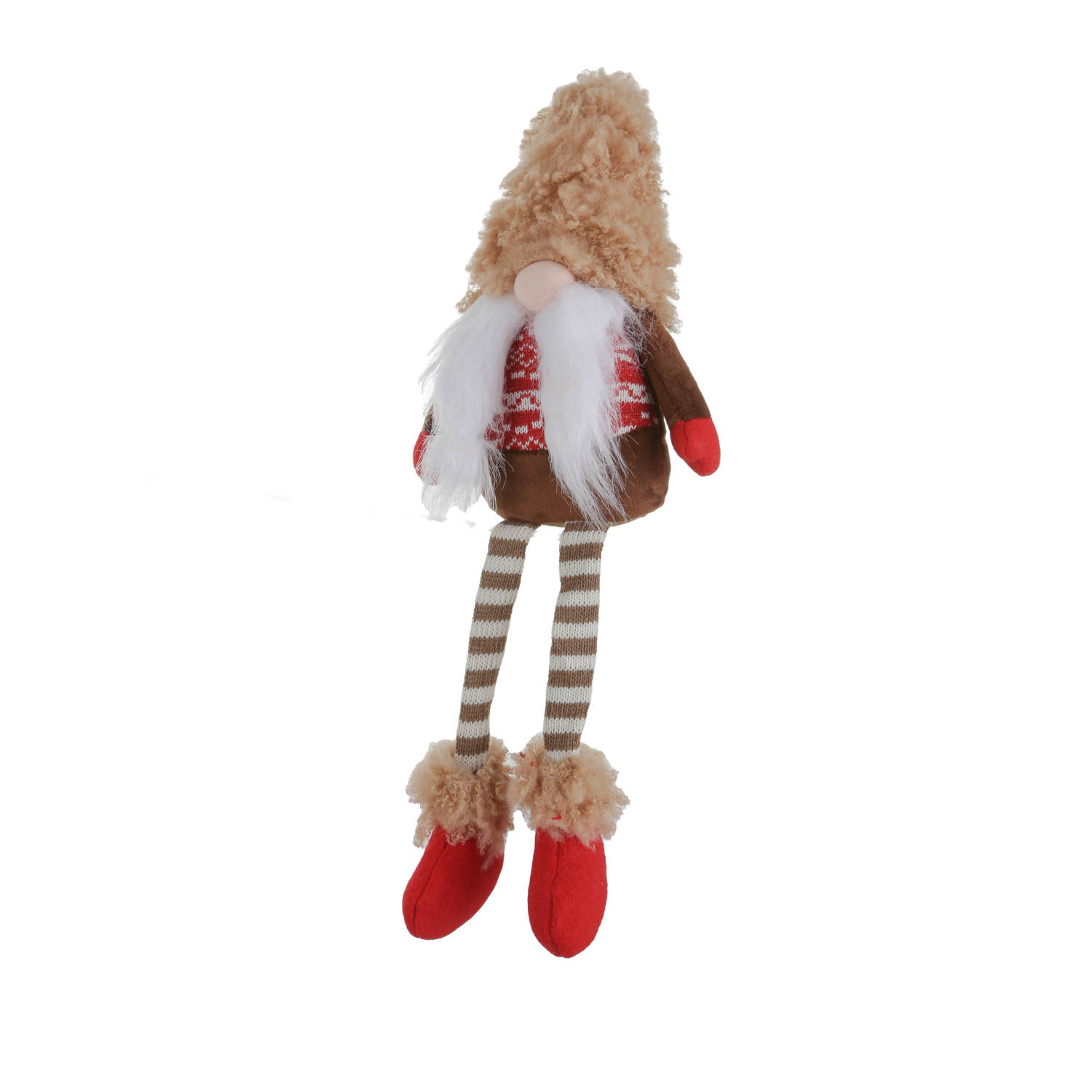 Gnomo Natale Gambemolli 55 cm - Cappello Beige in Peluche