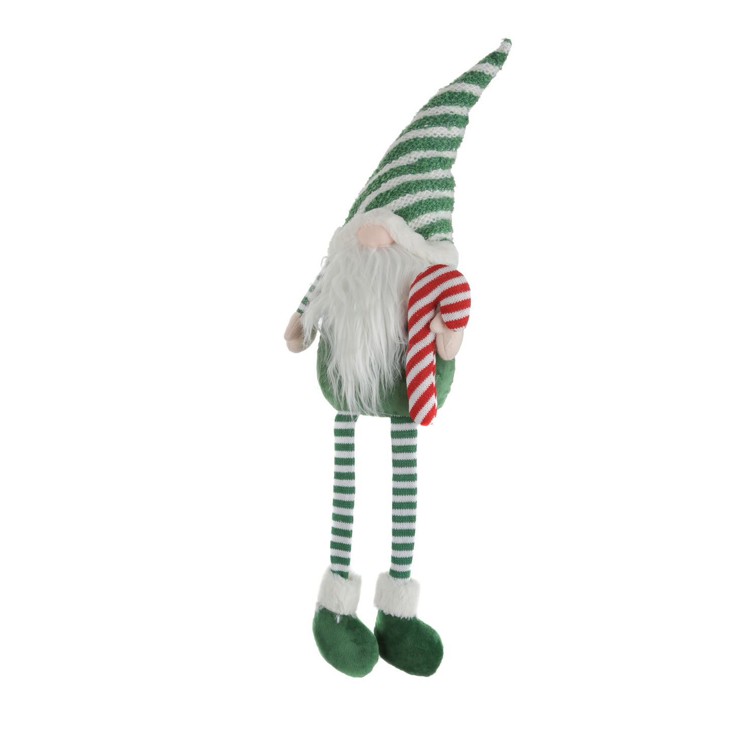 Gnomo Natale Gambemolli 75 cm – Colori Righe Verde e Bianco