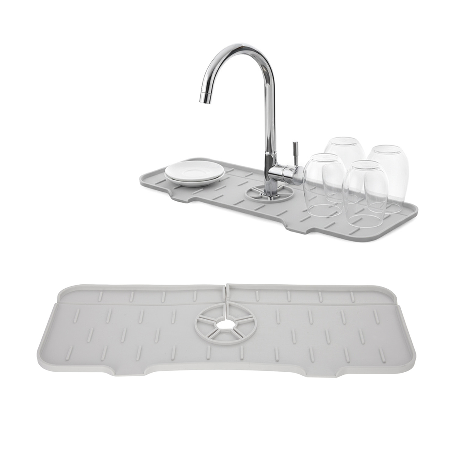 Tappetino per lavello in gomma grigio