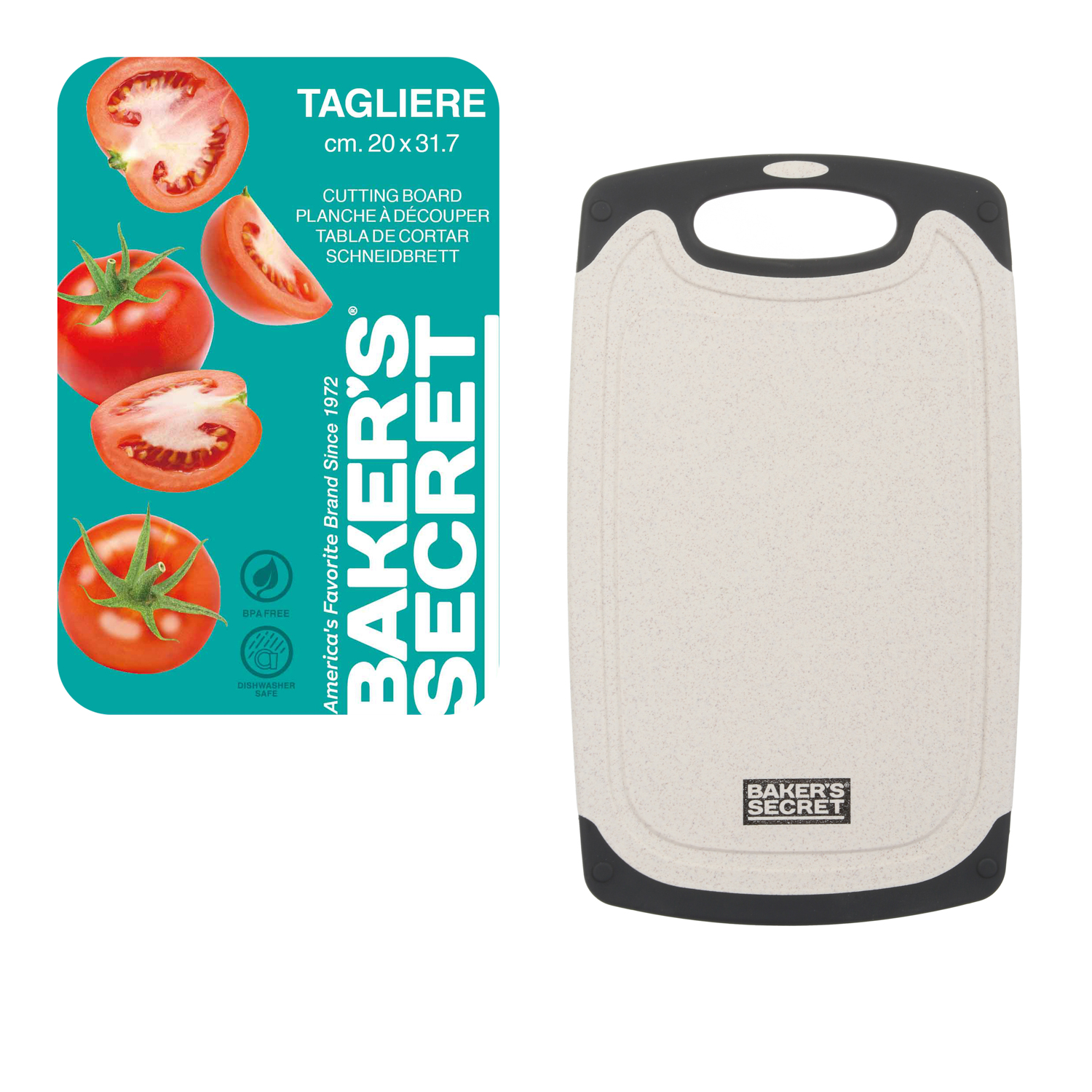 Tagliera con bordo in gomma 31x20 cm Baker's Secret