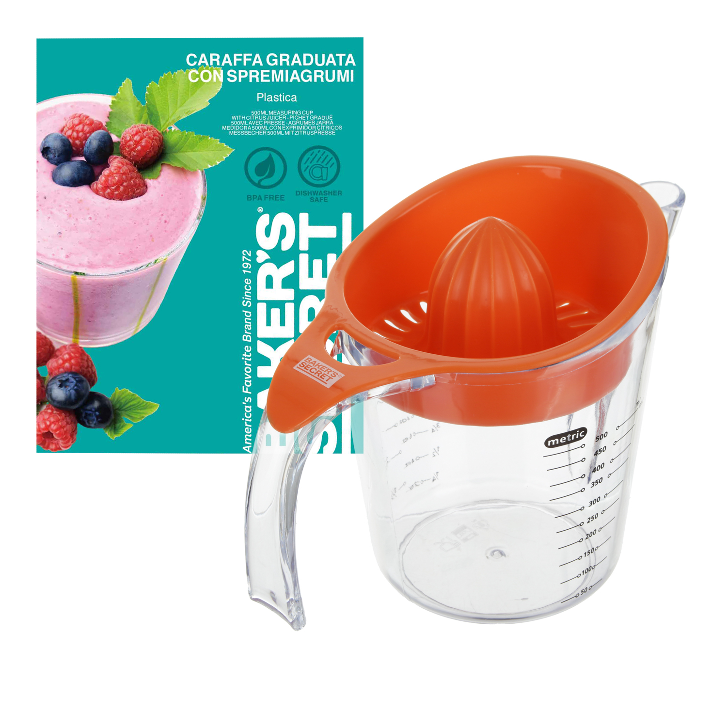 Caraffa Graduata 500 ml con Spremiagrumi - Baker's Secret