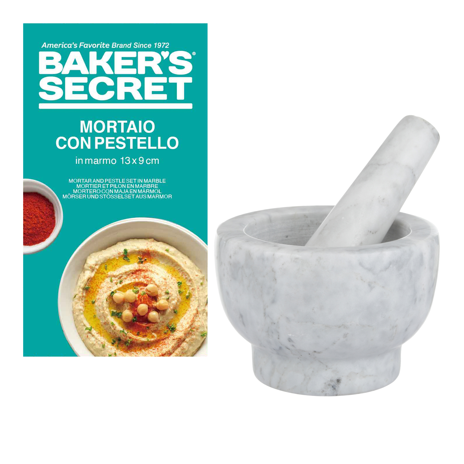 Mortaio con pestello in marmo Baker's Secret